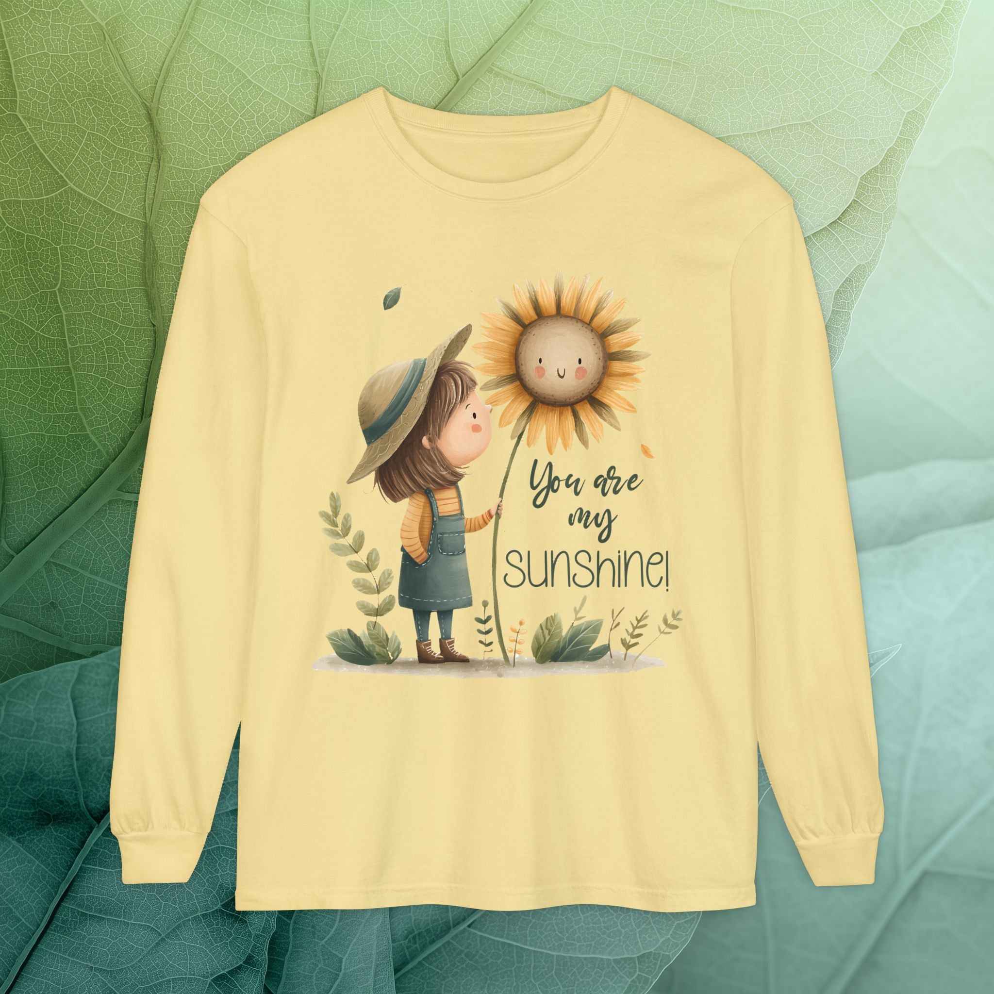 Sunshine Sunflower Girl Long Sleeve Tee