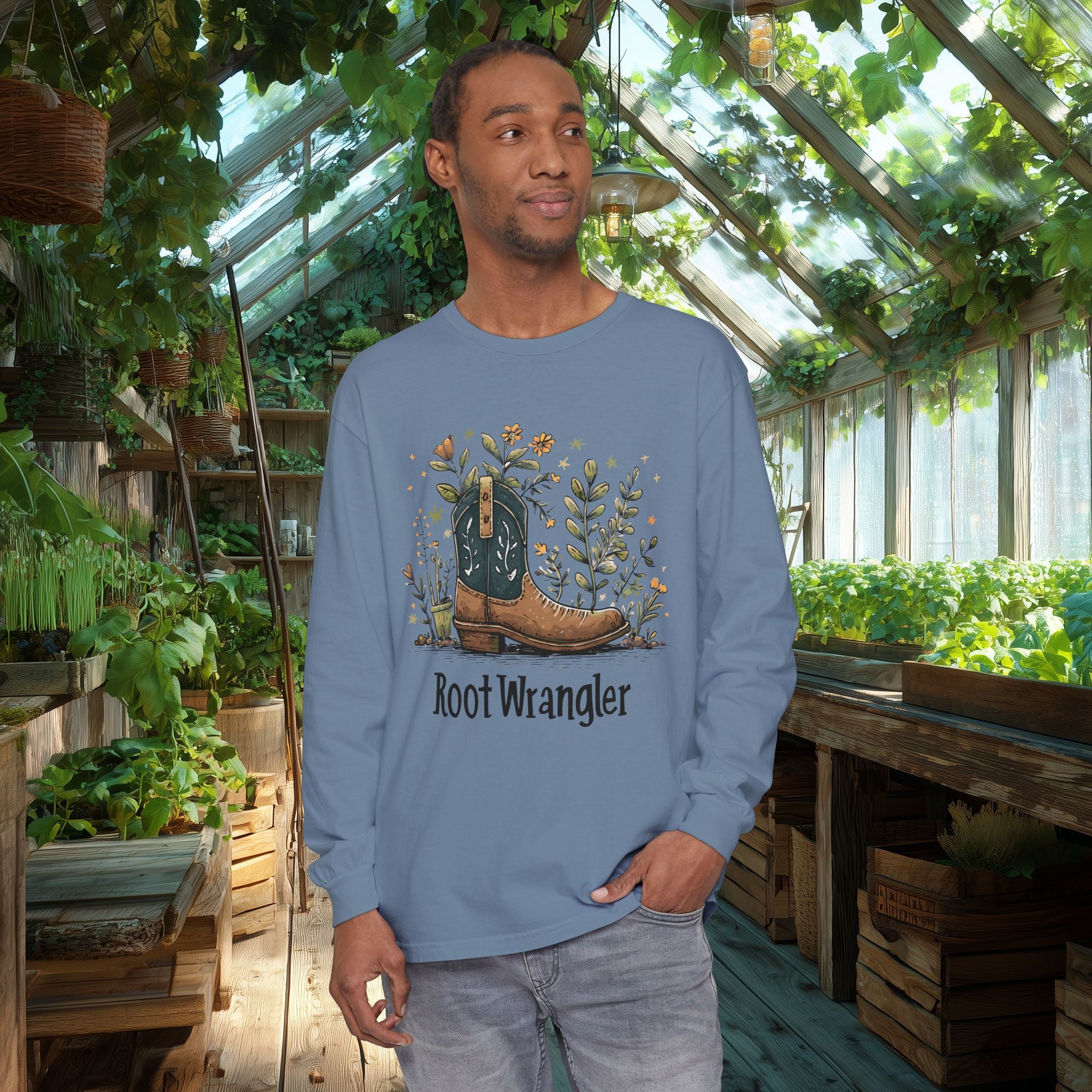 Root Wrangler Western Gardening Long Sleeve T-Shirt
