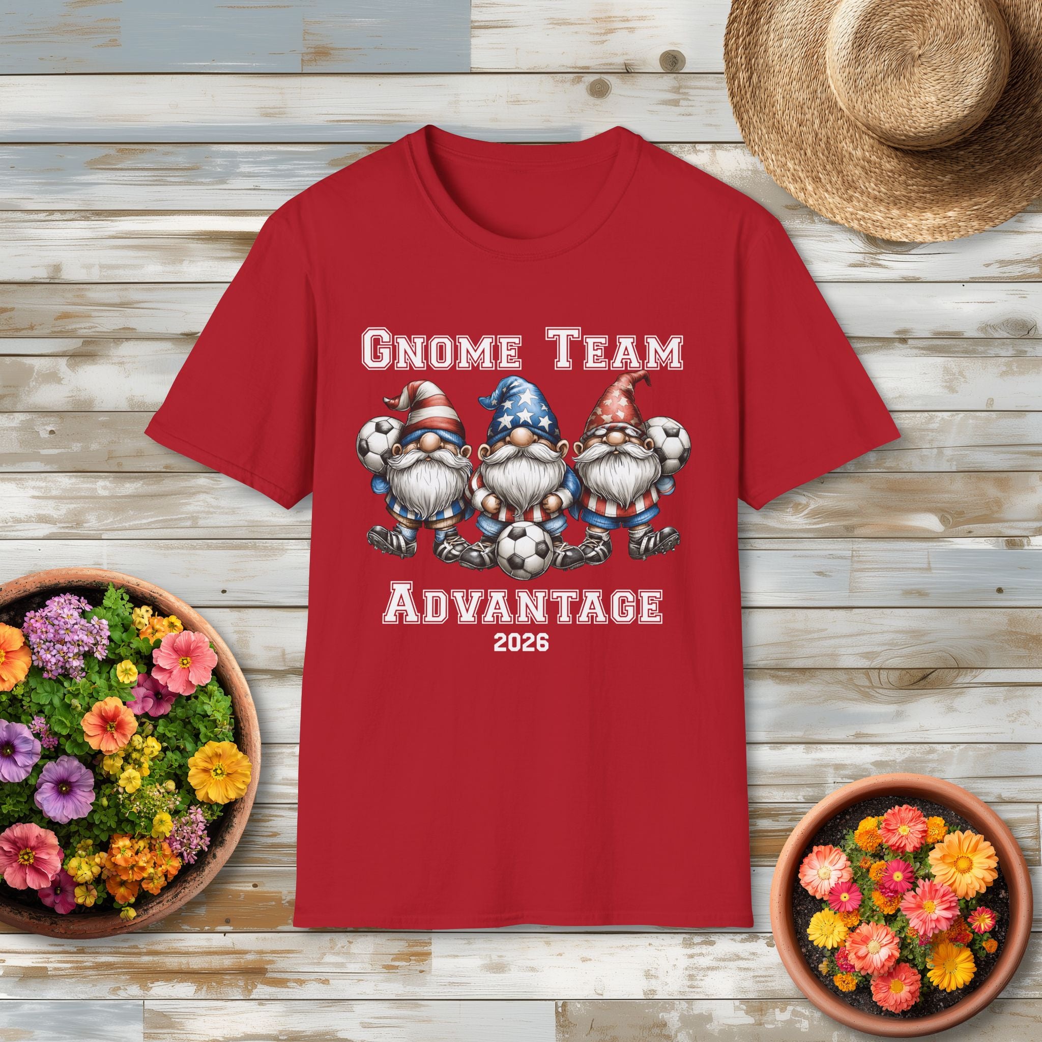 Gnome Team Advantage 2026 Patriotic Soccer Gnome T-Shirt