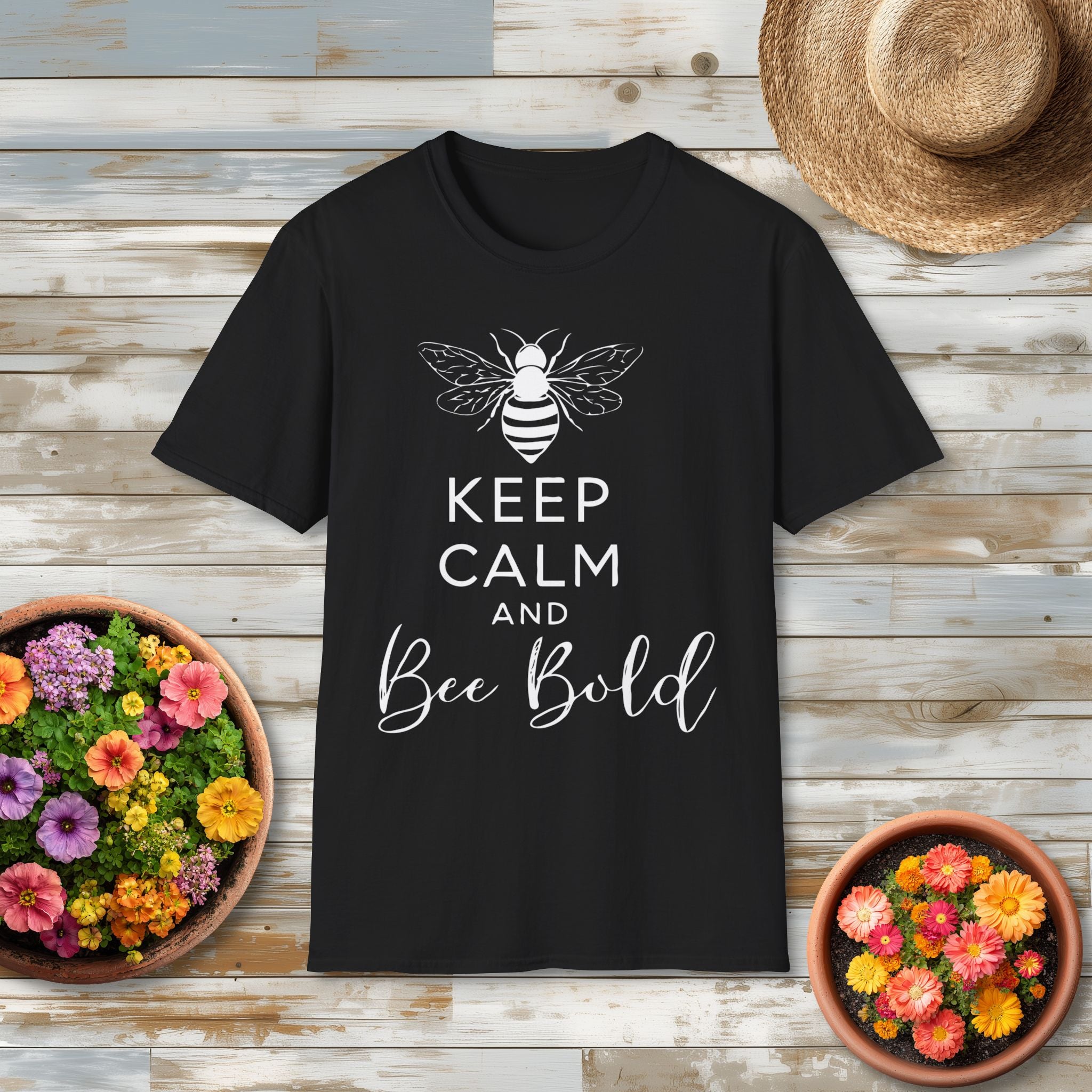 Keep Calm and Bee Bold T-Shirt for Bee and Nature Lovers