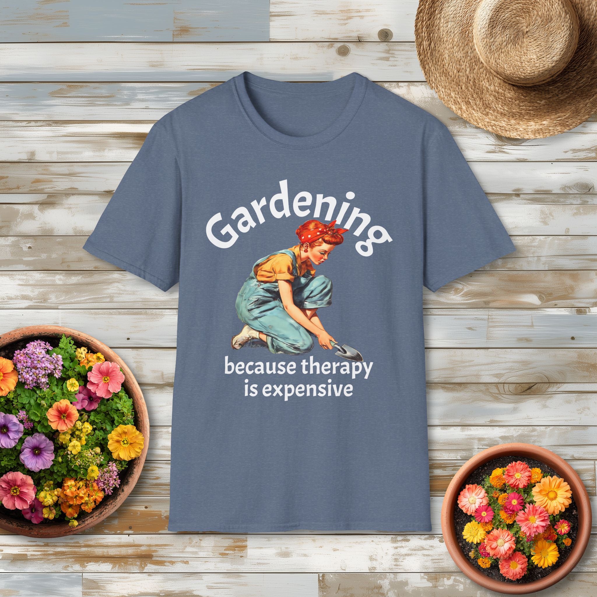 Retro Gardening T-Shirt – Because Therapy Is Expensive