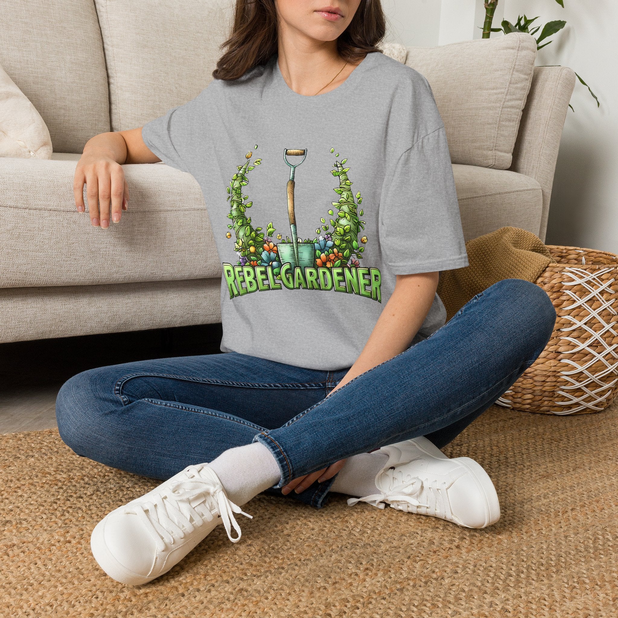 Floral Rebel Gardener Emblem T-Shirt