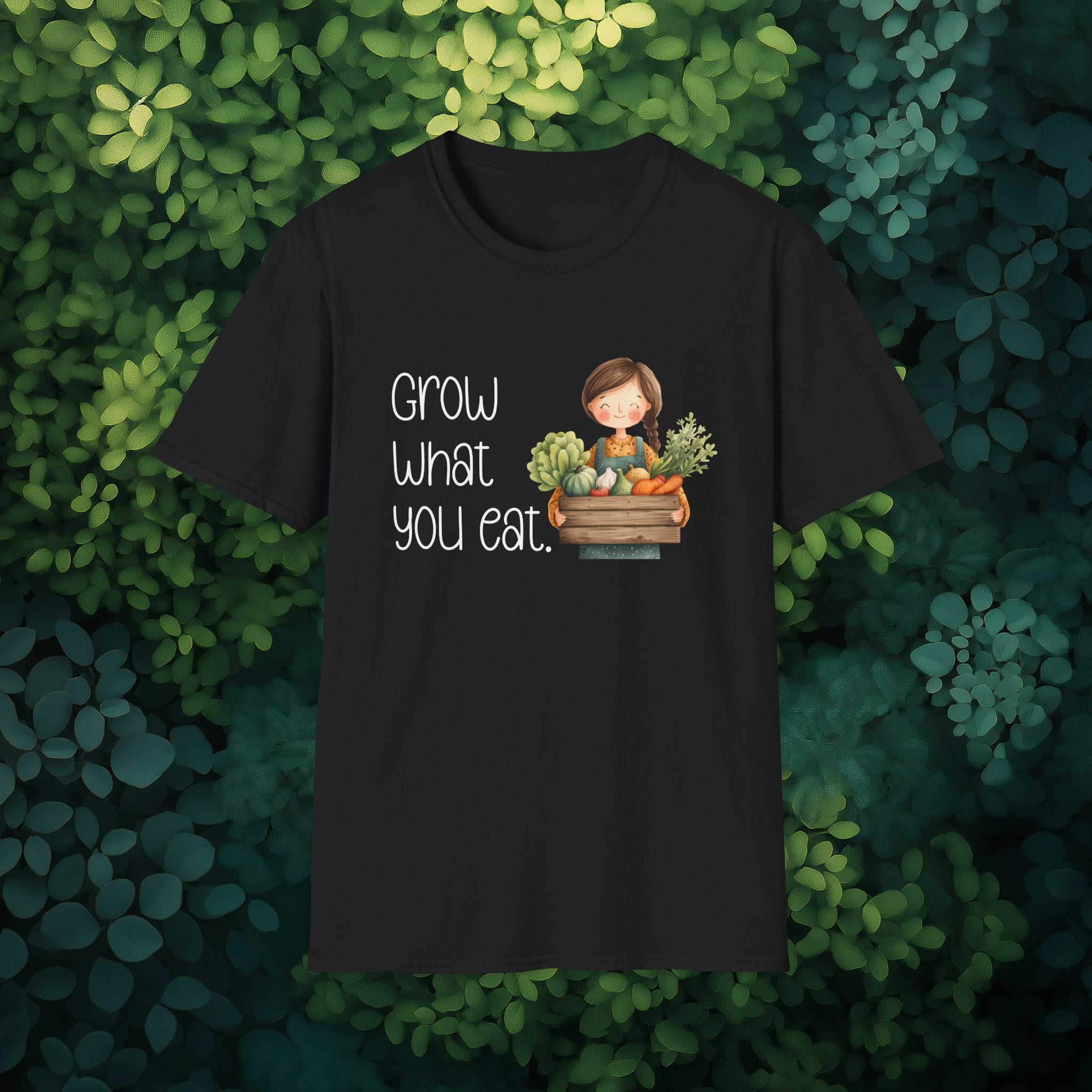 Grow What You Eat, Cartoon Gardener T-Shirt