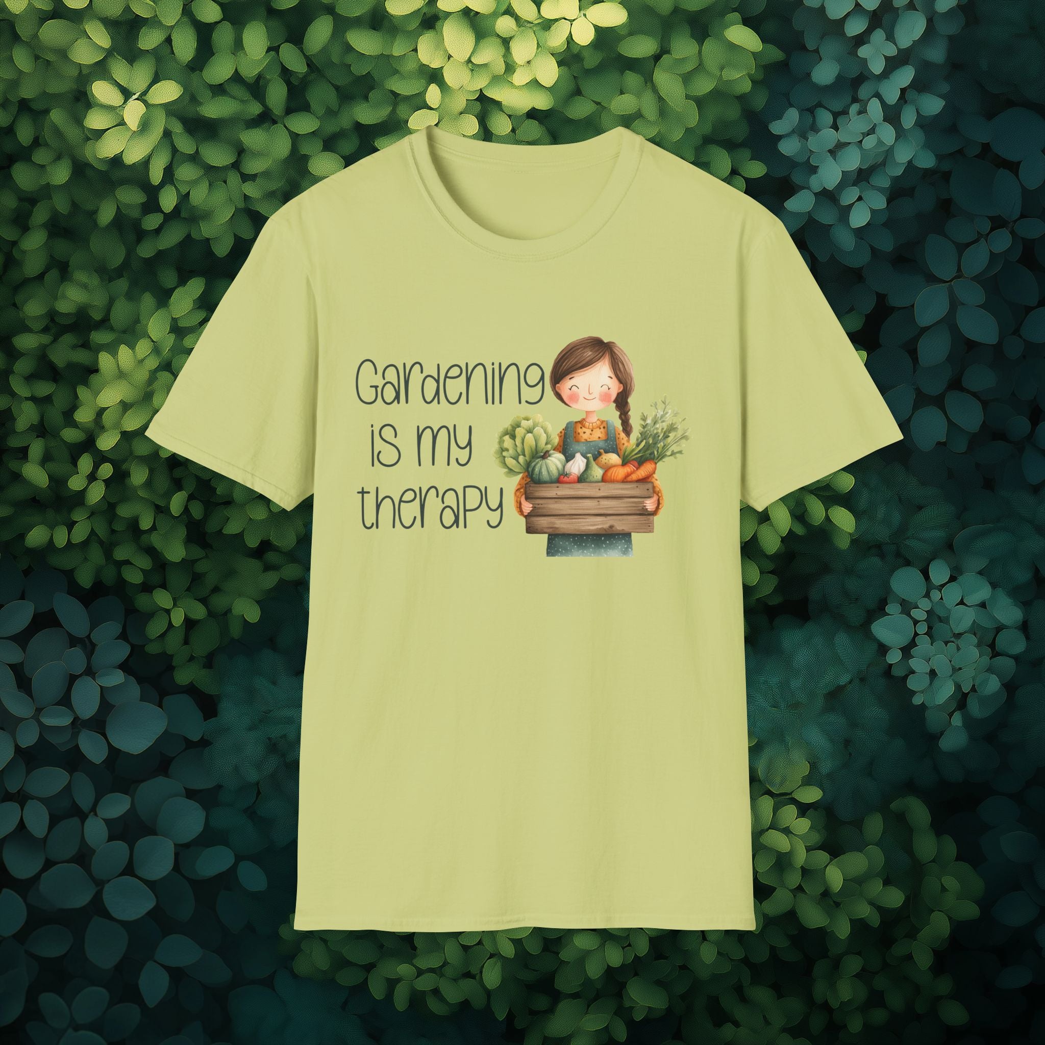 Gardening is My Therapy, Cartoon Gardener T-Shirt