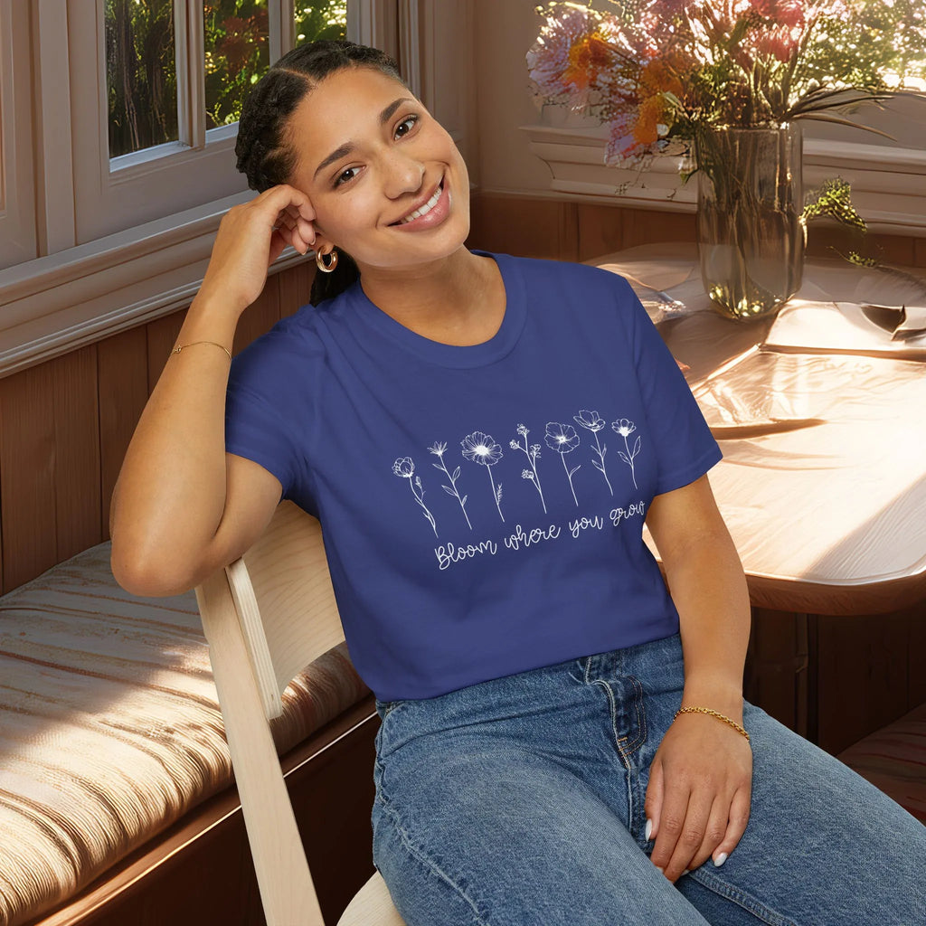Bloom Where You Grow Motivational T-Shirt