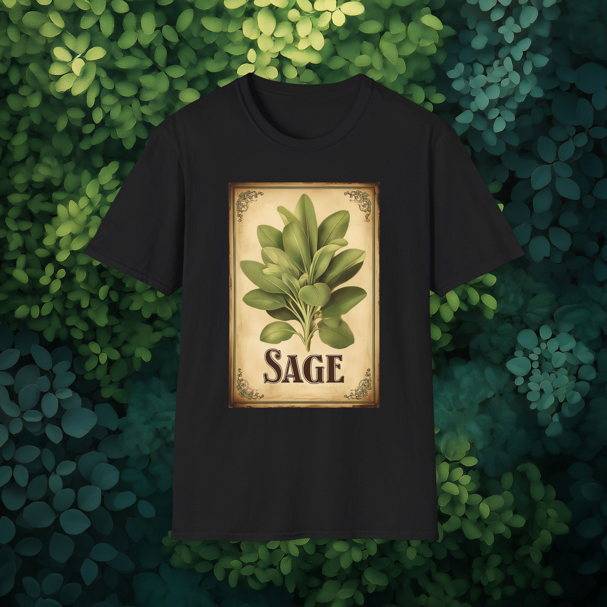 Vintage Sage Herb Seed Packet T-Shirt for Gardeners and History Lovers