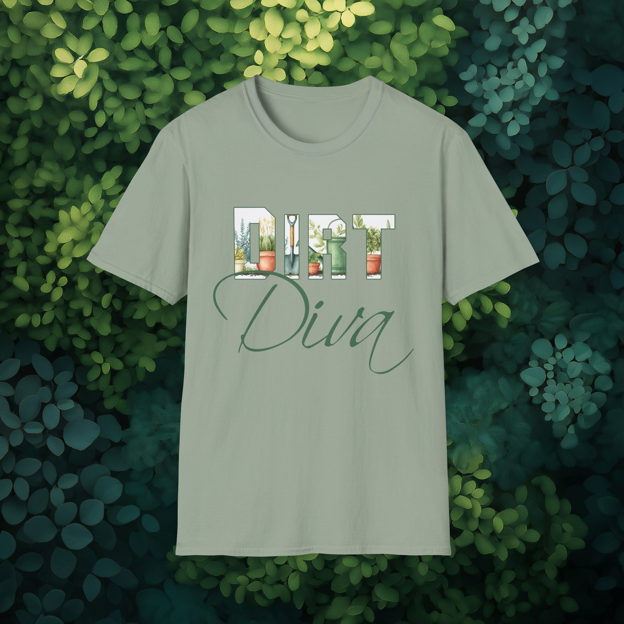 Dirt Diva T-Shirt for Gardeners, Nature Lovers, Summer Casual Wear