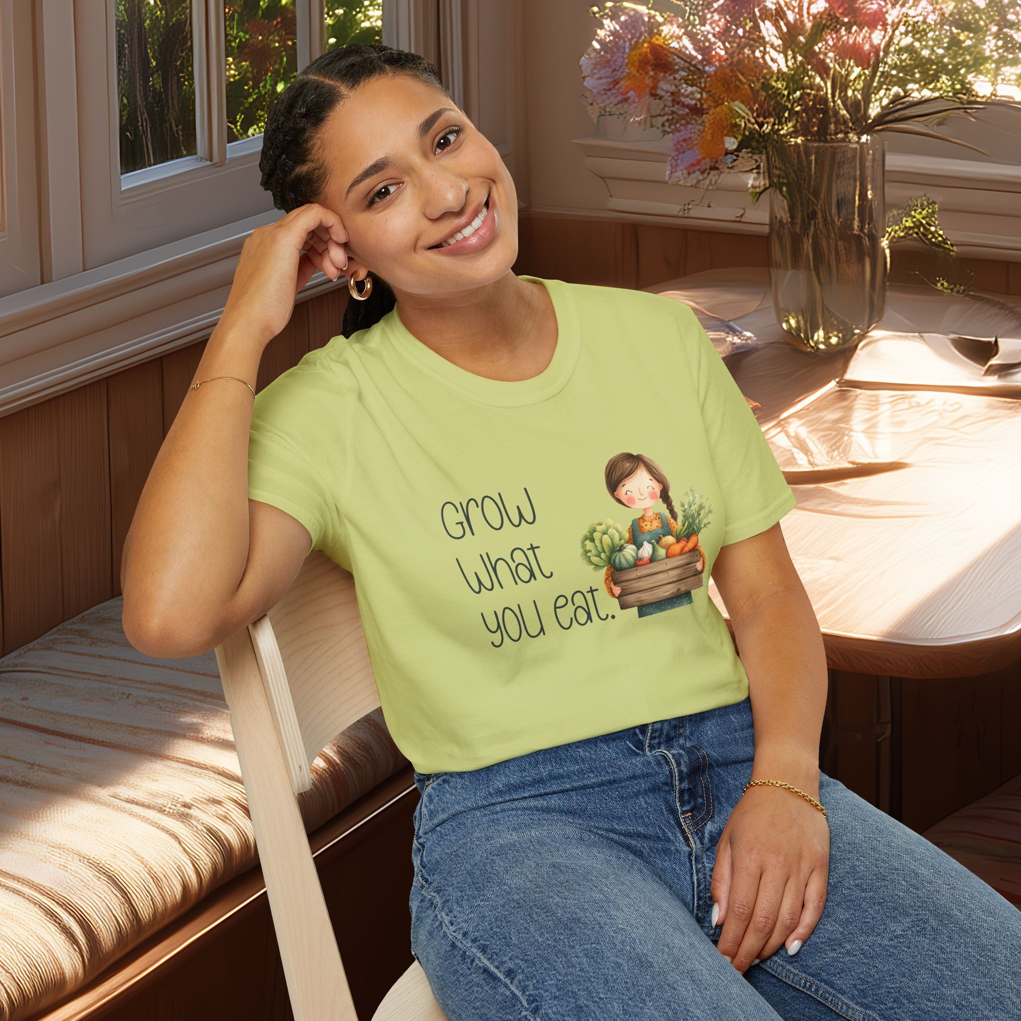 Grow What You Eat, Cartoon Gardener T-Shirt