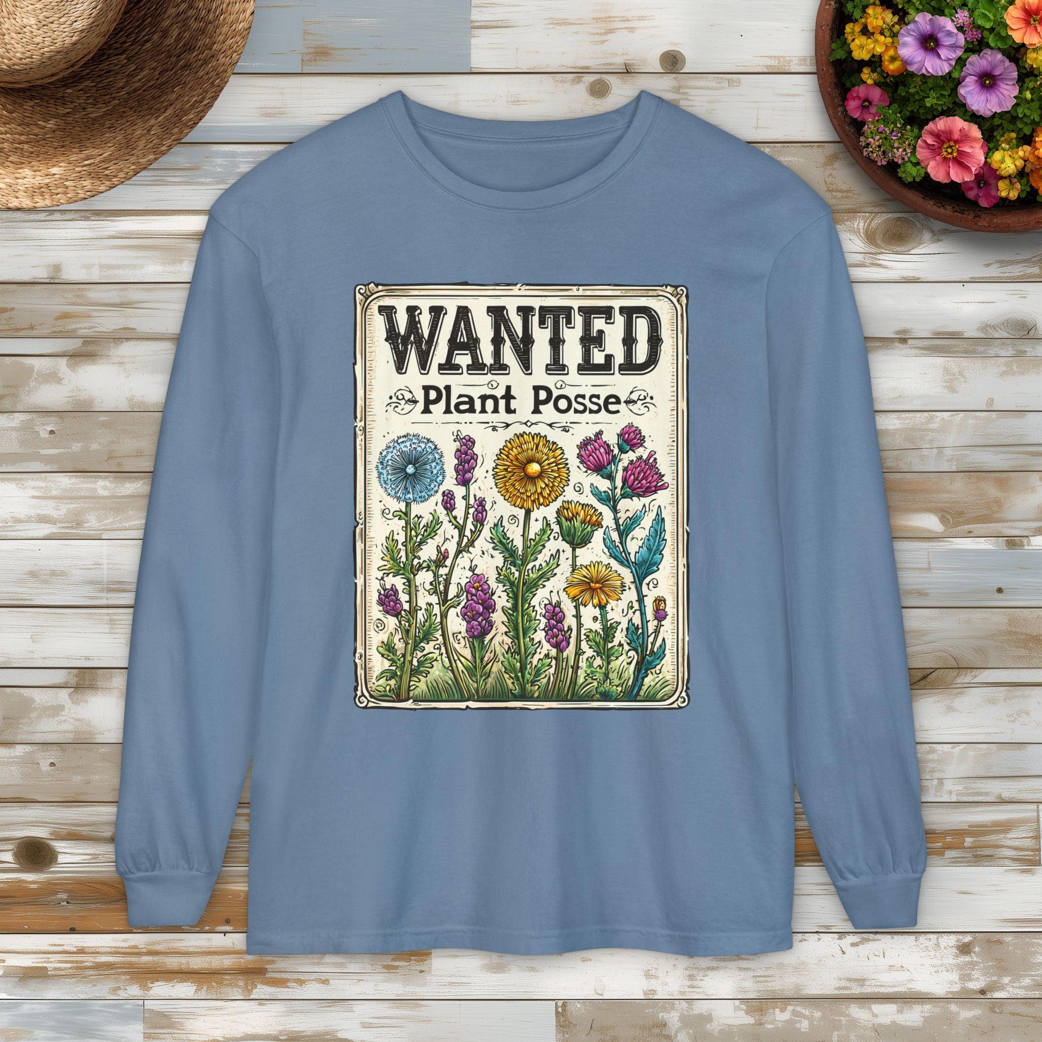 Plant Posse Wanted Poster Long Sleeve T-Shirt
