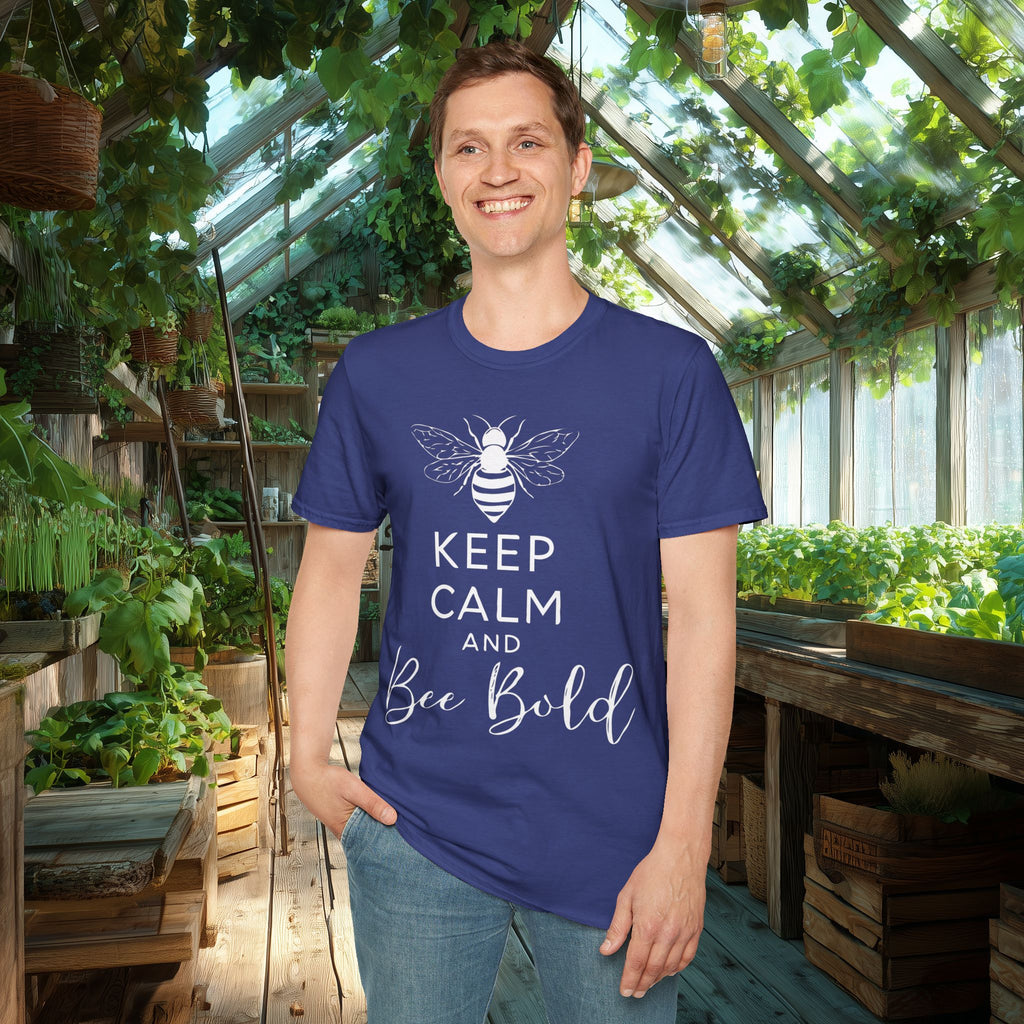 Keep Calm and Bee Bold T-Shirt for Bee and Nature Lovers
