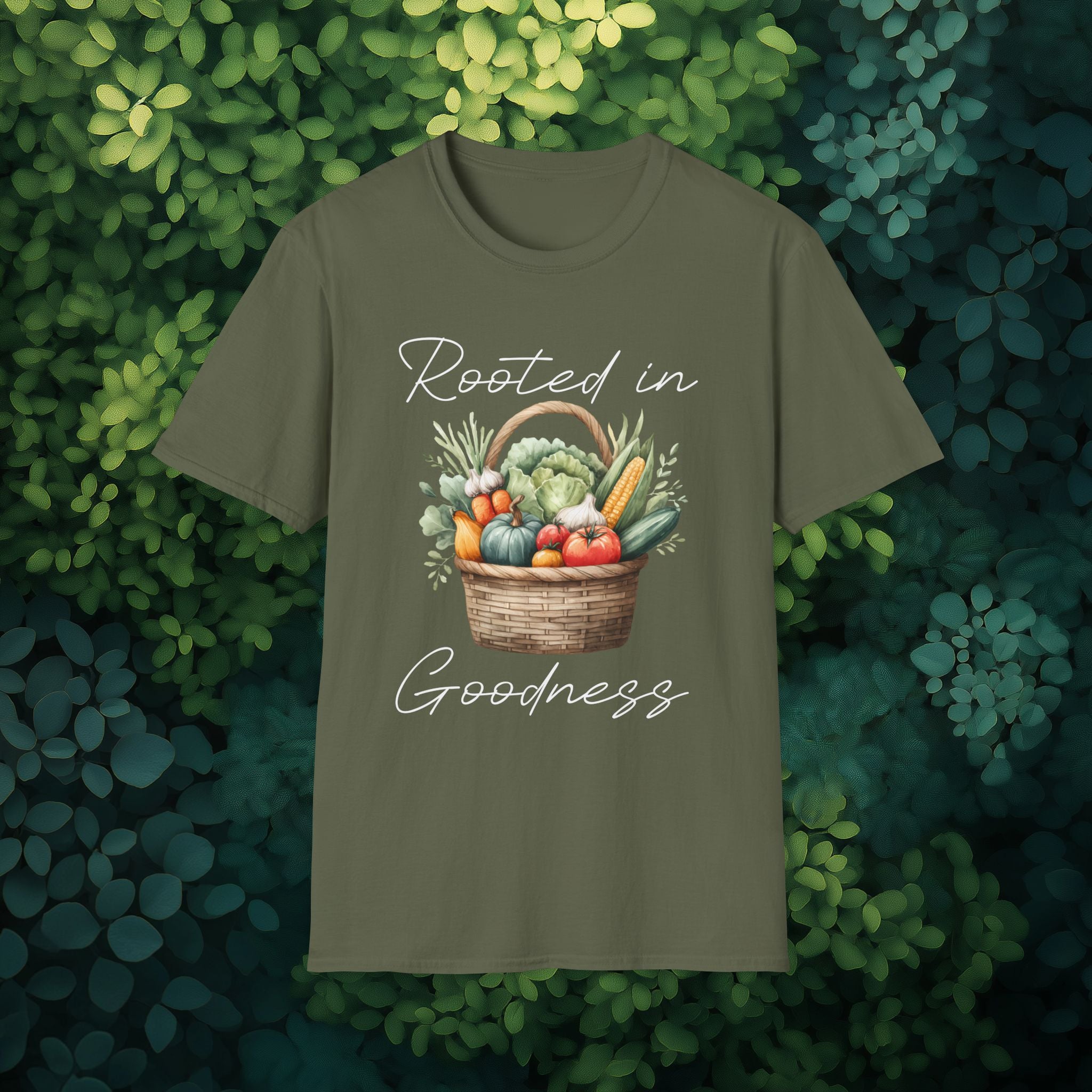 Rooted in Goodness T-Shirt for Gardeners, Nature Lovers, Yoga Enthusiasts