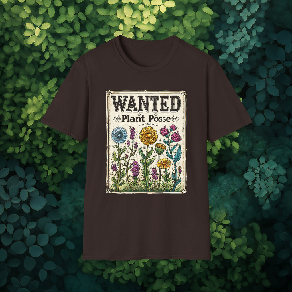 Plant Posse Wanted Poster T-Shirt – Funny Gardening Design
