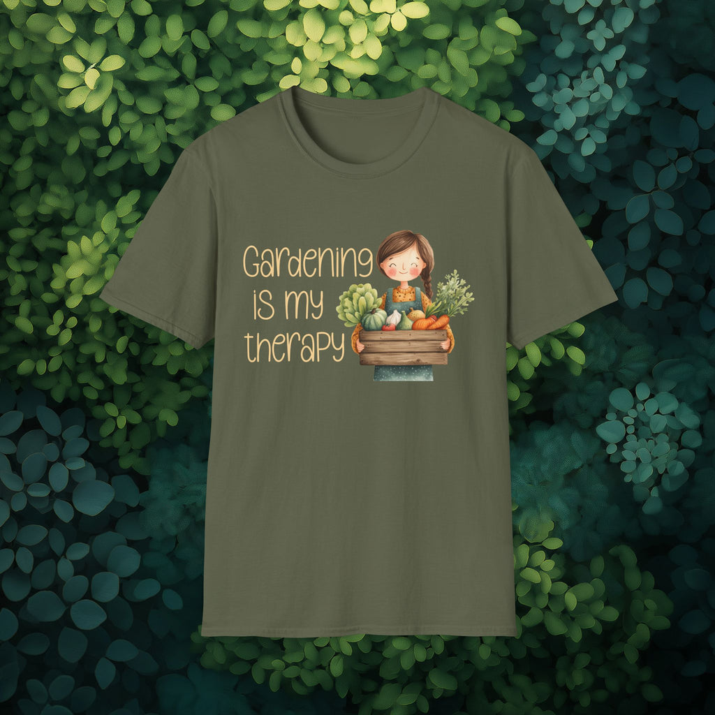 Gardening is My Therapy, Cartoon Gardener T-Shirt