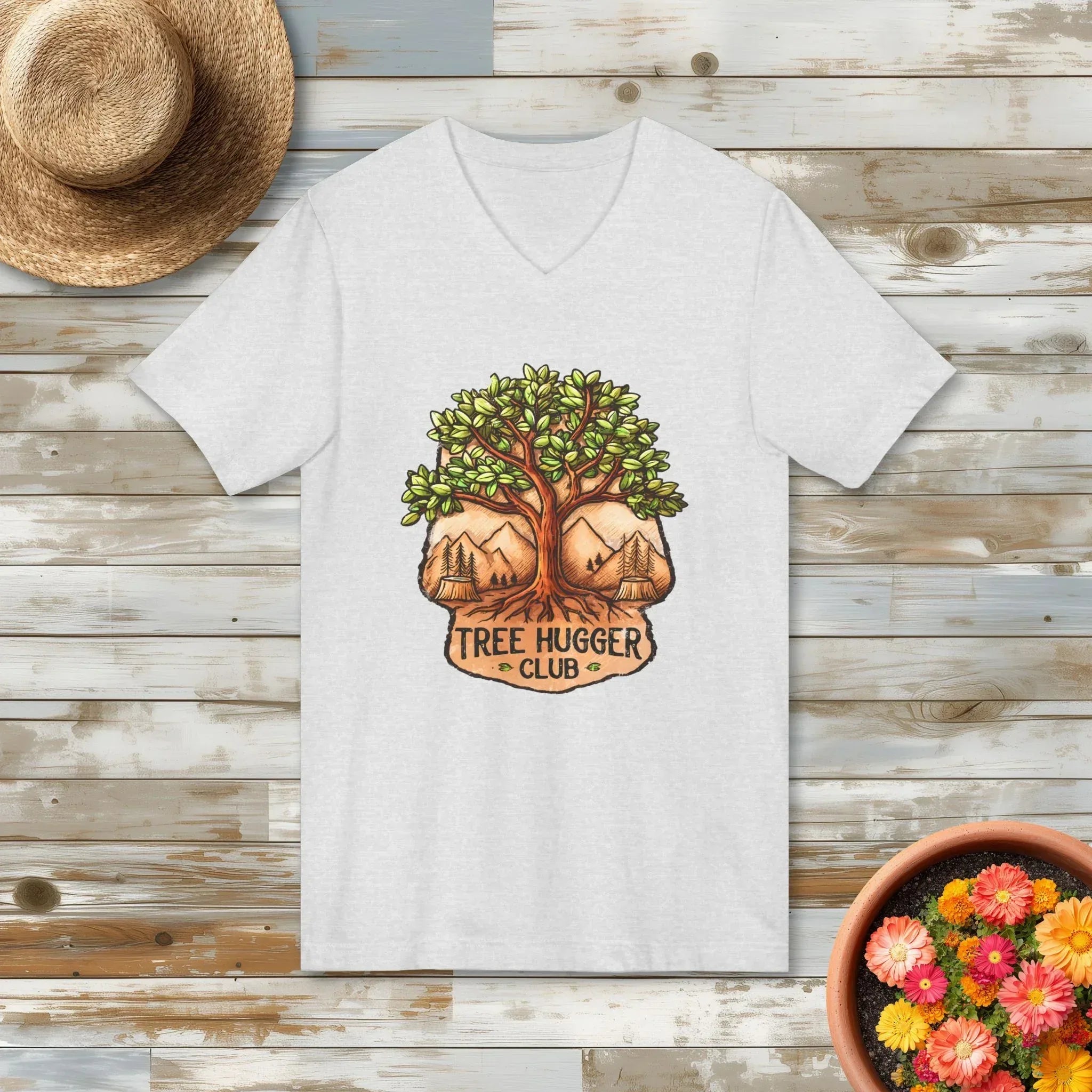 Park Badge Tree Hugger Club V-Neck T-Shirt