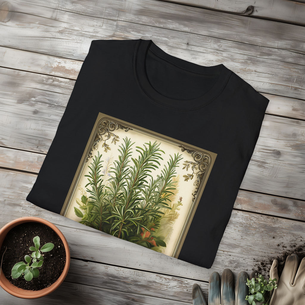 Retro Rosemary Herb Seed Packet Unisex T-Shirt for Gardeners, Nature Lovers, Summer Casual Wear