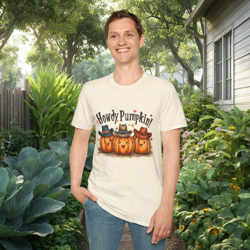Smiling Cowboy Pumpkin Trio Fall Shirt
