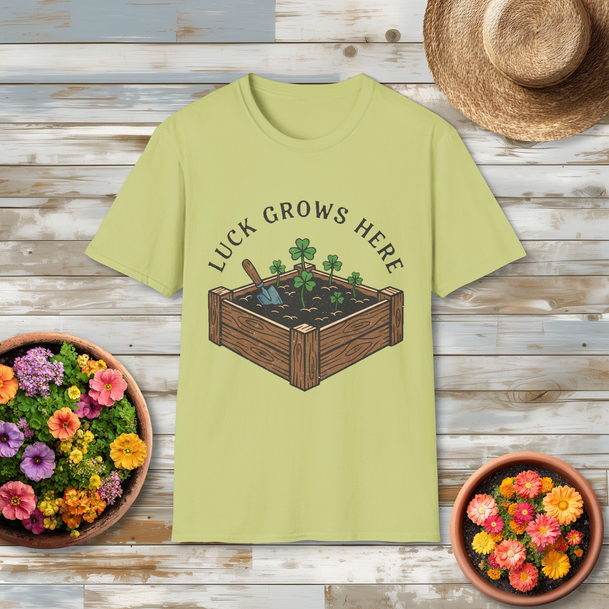 Luck Grows Here Shamrock Garden T-Shirt