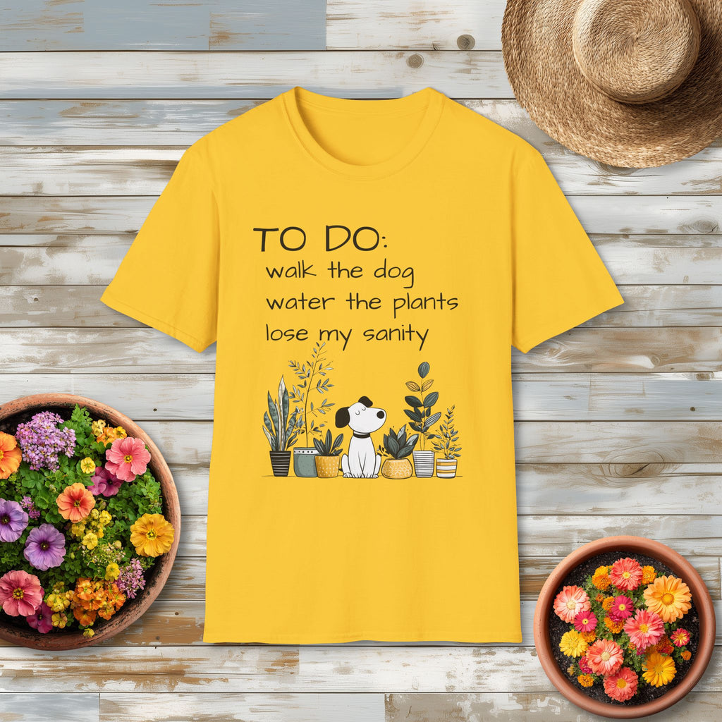 TO DO List T-Shirt – Funny Dog and Plant Life Graphic