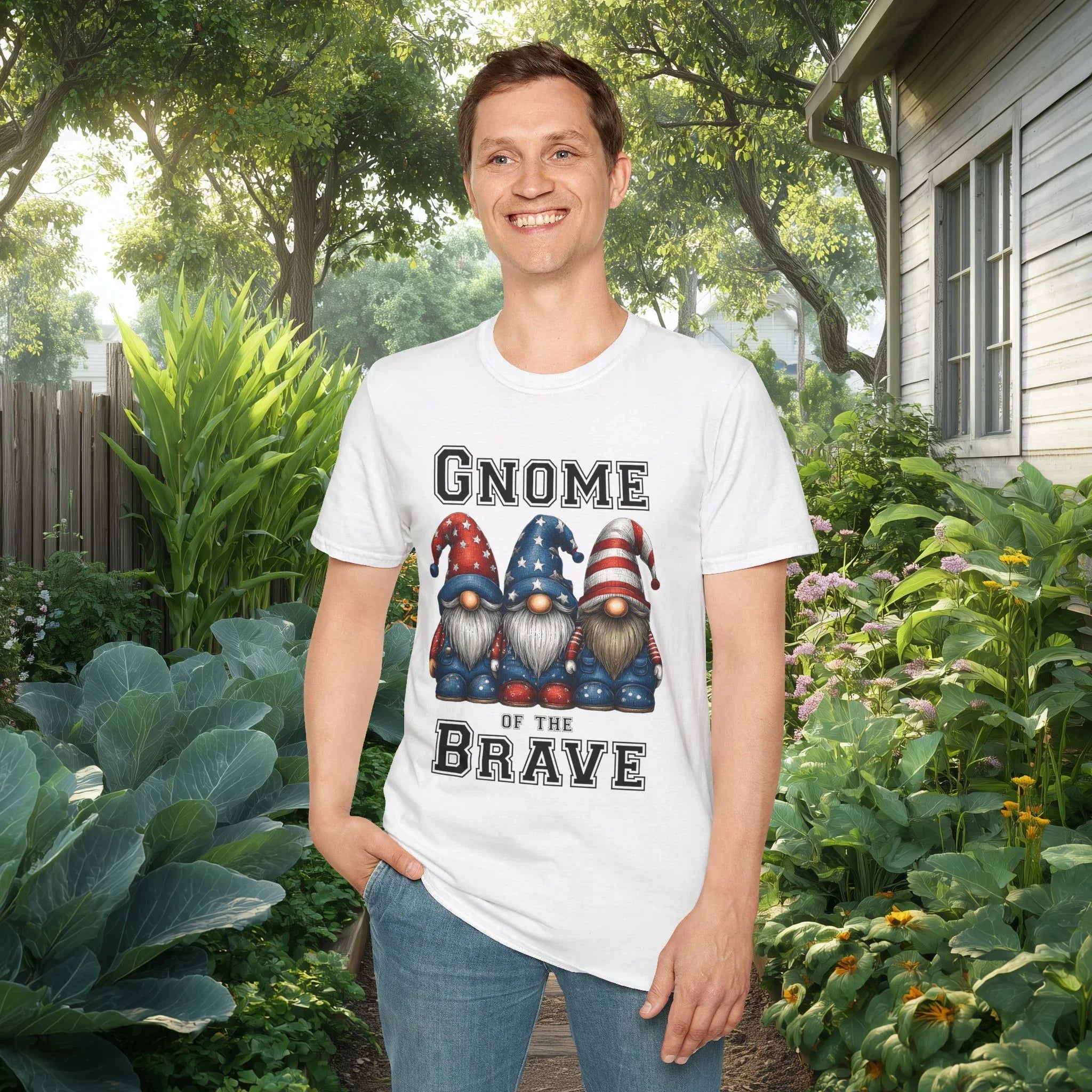 Gnome of the Brave Patriotic T-Shirt