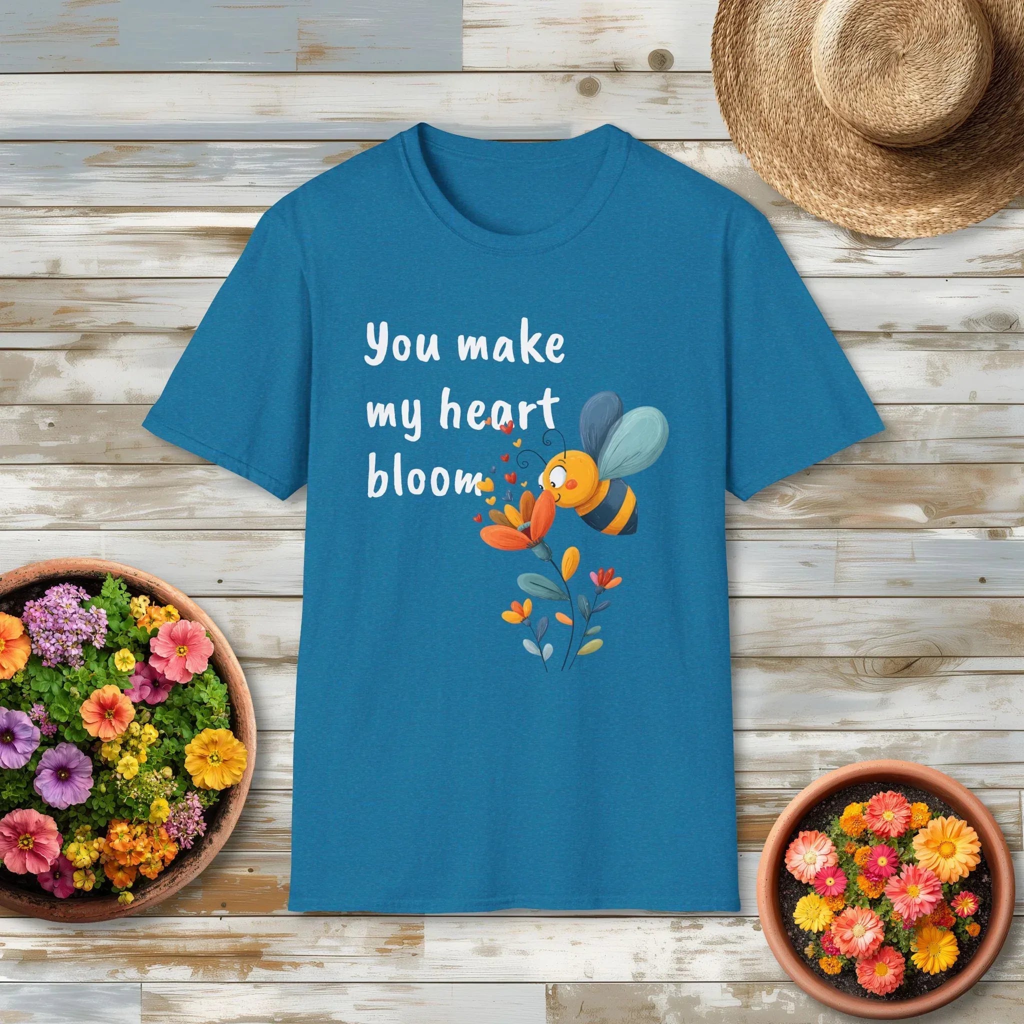 You Make My Heart Bloom Shirt – Cute Bee & Flower Tee