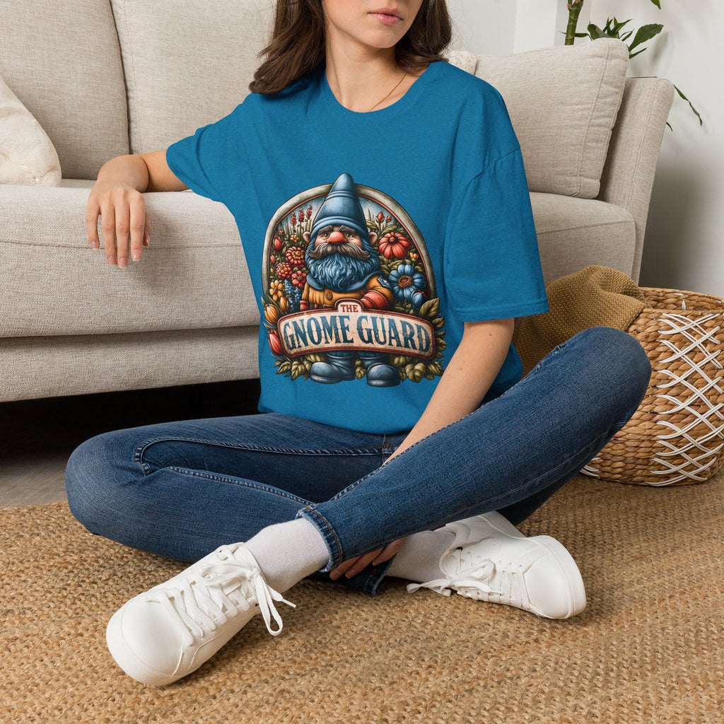 Funny Gnome Guard Garden Emblem T-shirt