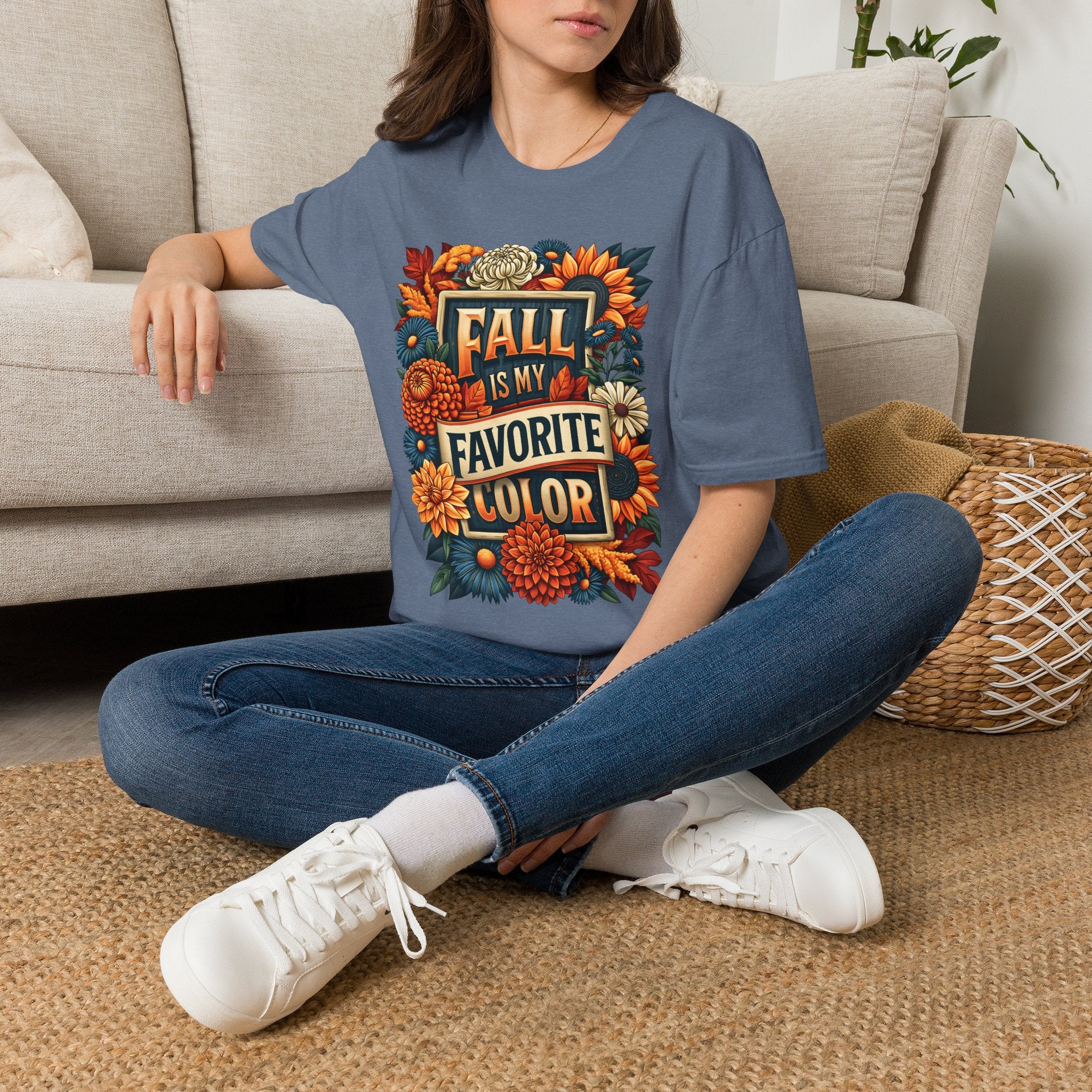 Fall Is My Favorite Color T-Shirt – Vintage Autumn Flowers & Foliage Tee