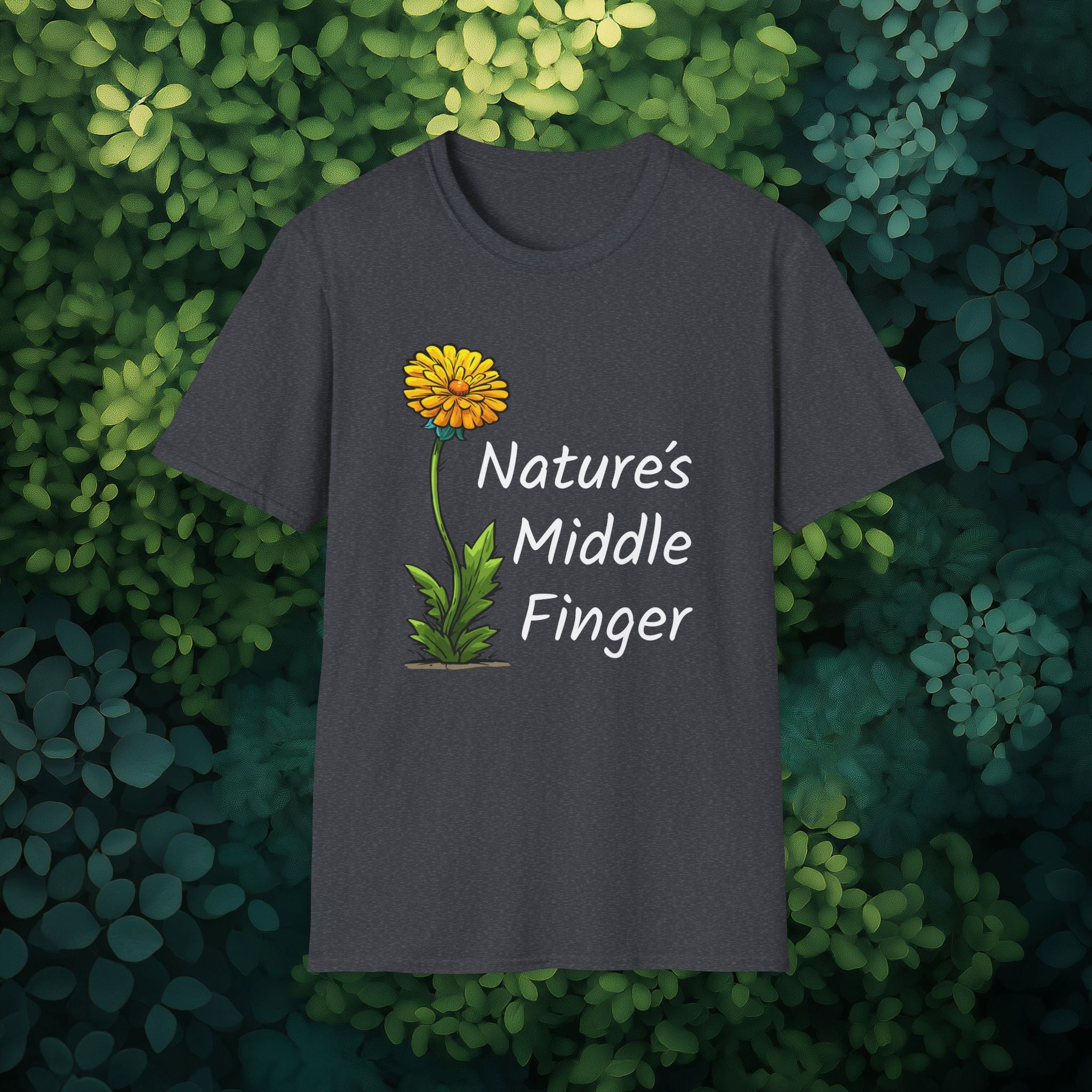 Nature’s Middle Finger T-Shirt – Funny Yellow Dandelion