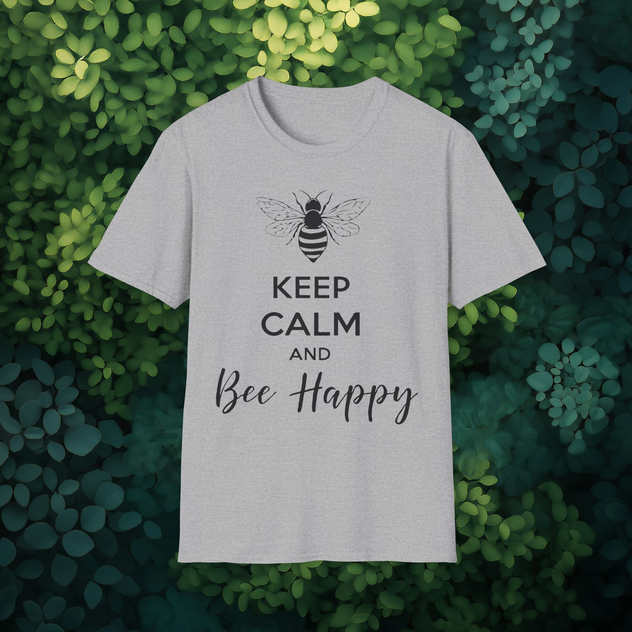 Keep Calm and Bee Happy Motivational T-Shirt
