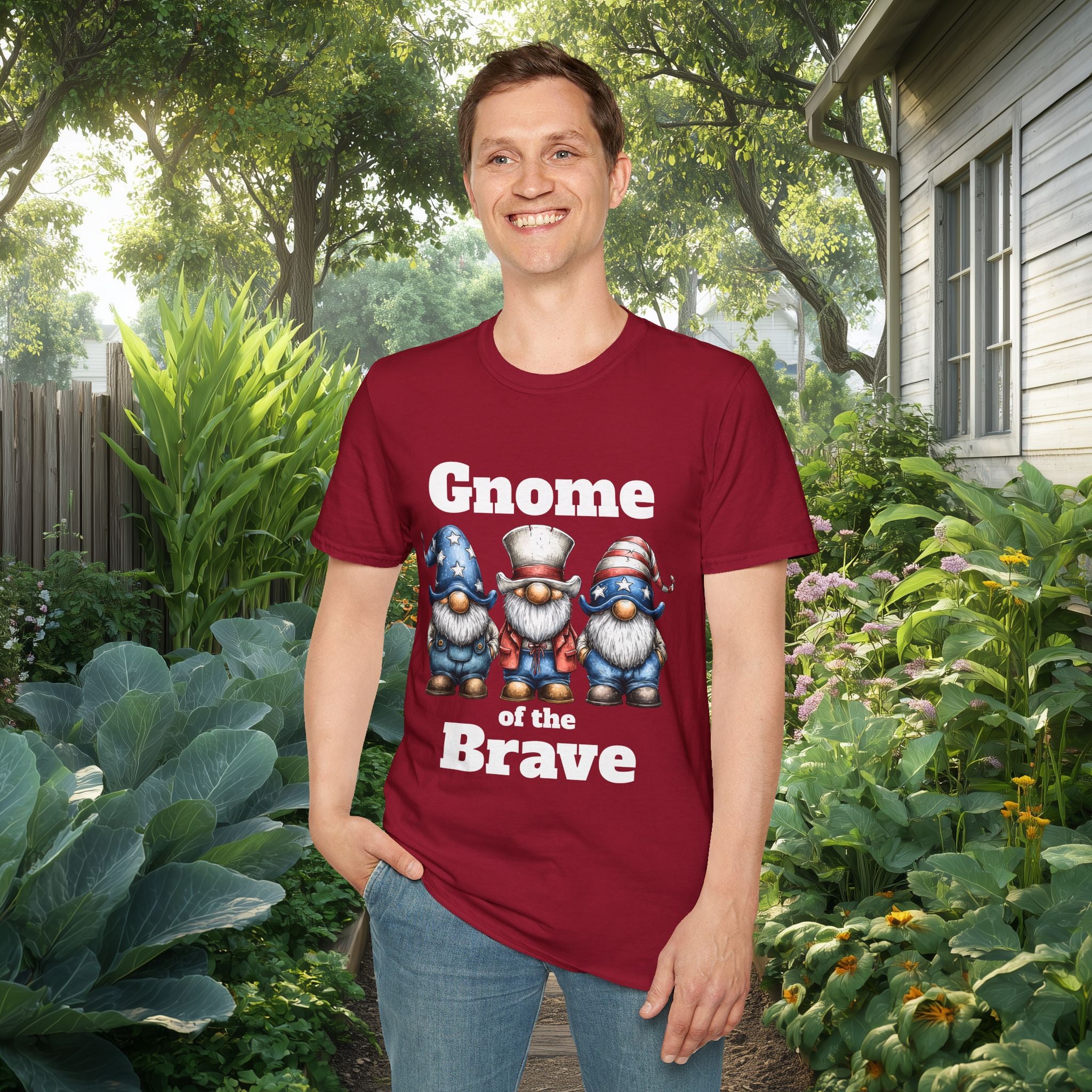 Patriotic Gnome of the Brave USA T-Shirt