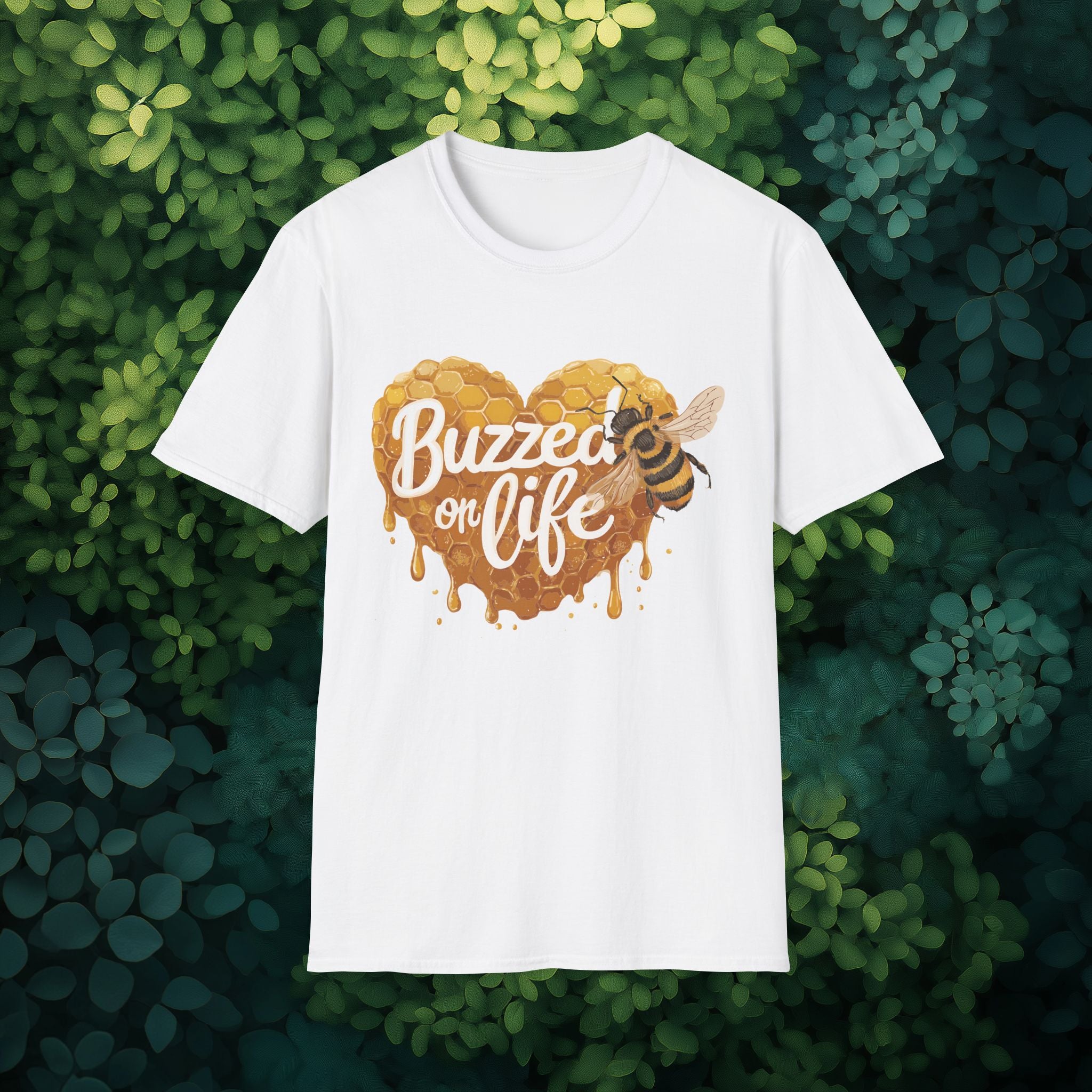 Buzzed on Life T-Shirt for Bee Lovers, Gardeners, Nature Lovers