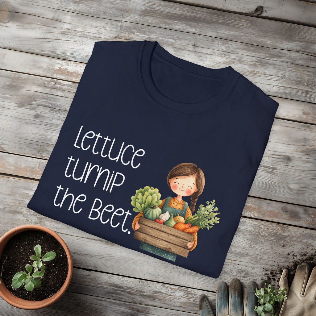 Lettuce Turnip the Beet, Cartoon Gardener T-Shirt