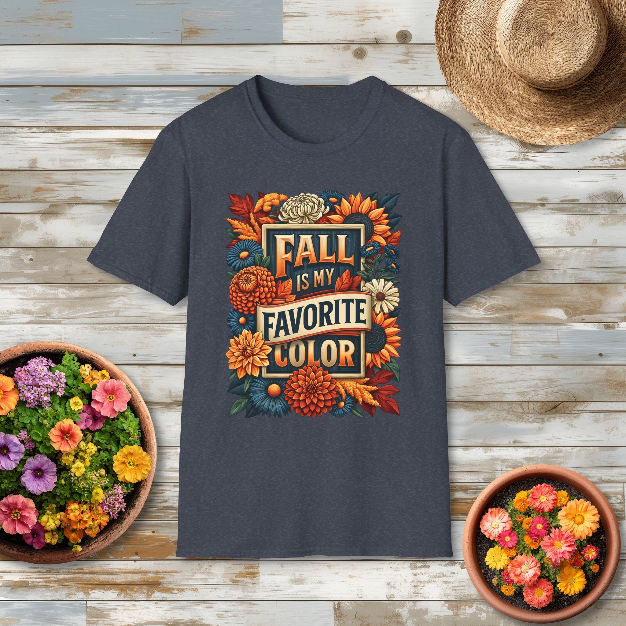 Fall Is My Favorite Color T-Shirt – Vintage Autumn Flowers & Foliage Tee