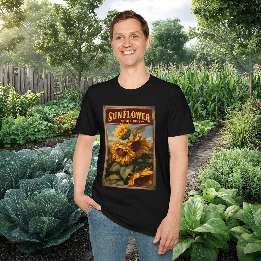 Sunflower Autumn Glory Vintage Seed Packet T-Shirt