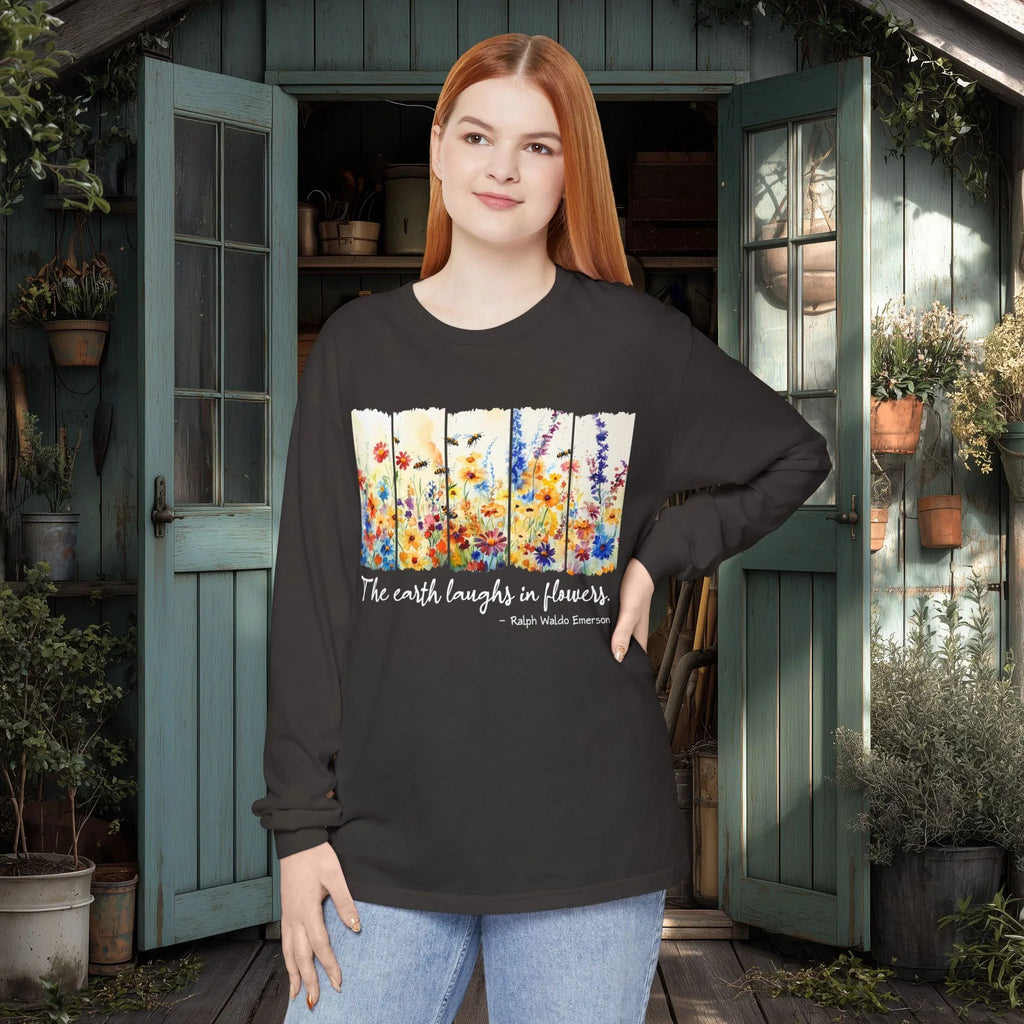 Earth Laughs in Flowers Long Sleeve Shirt – Emerson Wildflower Tee