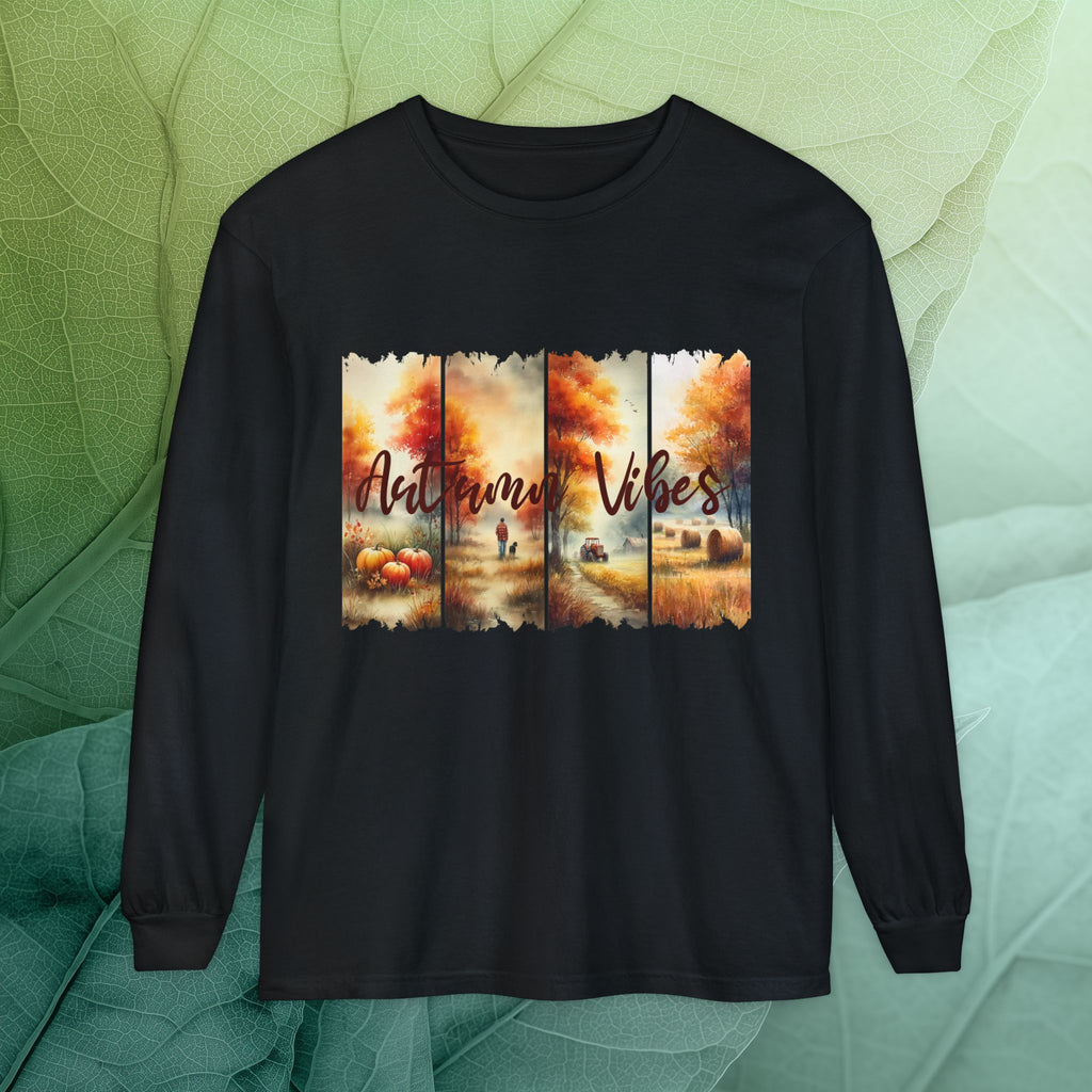 Autumn Vibes Farm Scene Long Sleeve Tee
