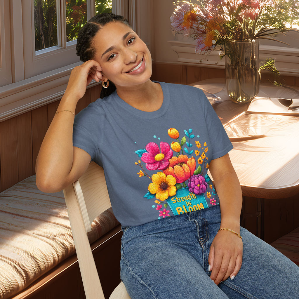 Strength in Bloom Pop Art Flower T-Shirt