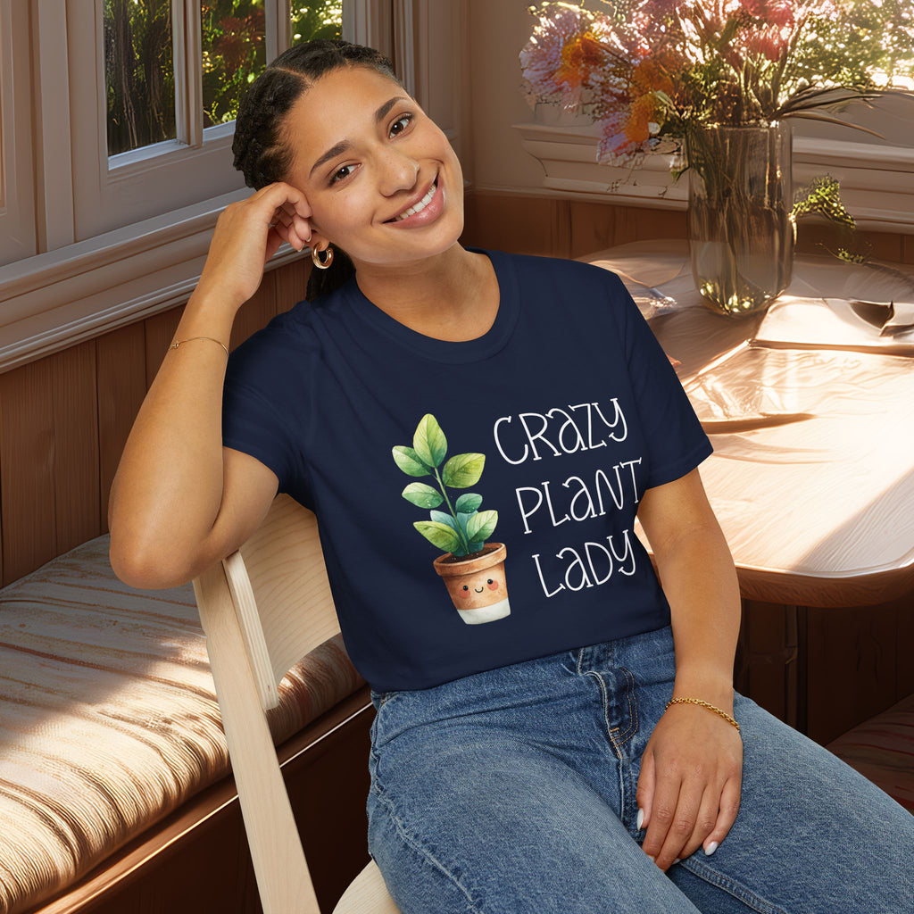 Crazy Plant Lady, Cartoon Houseplant T-Shirt
