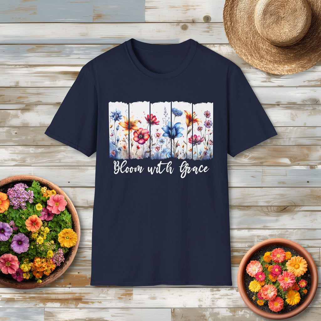 Bloom with Grace  Floral T-shirt for Nature and Flower Lovers