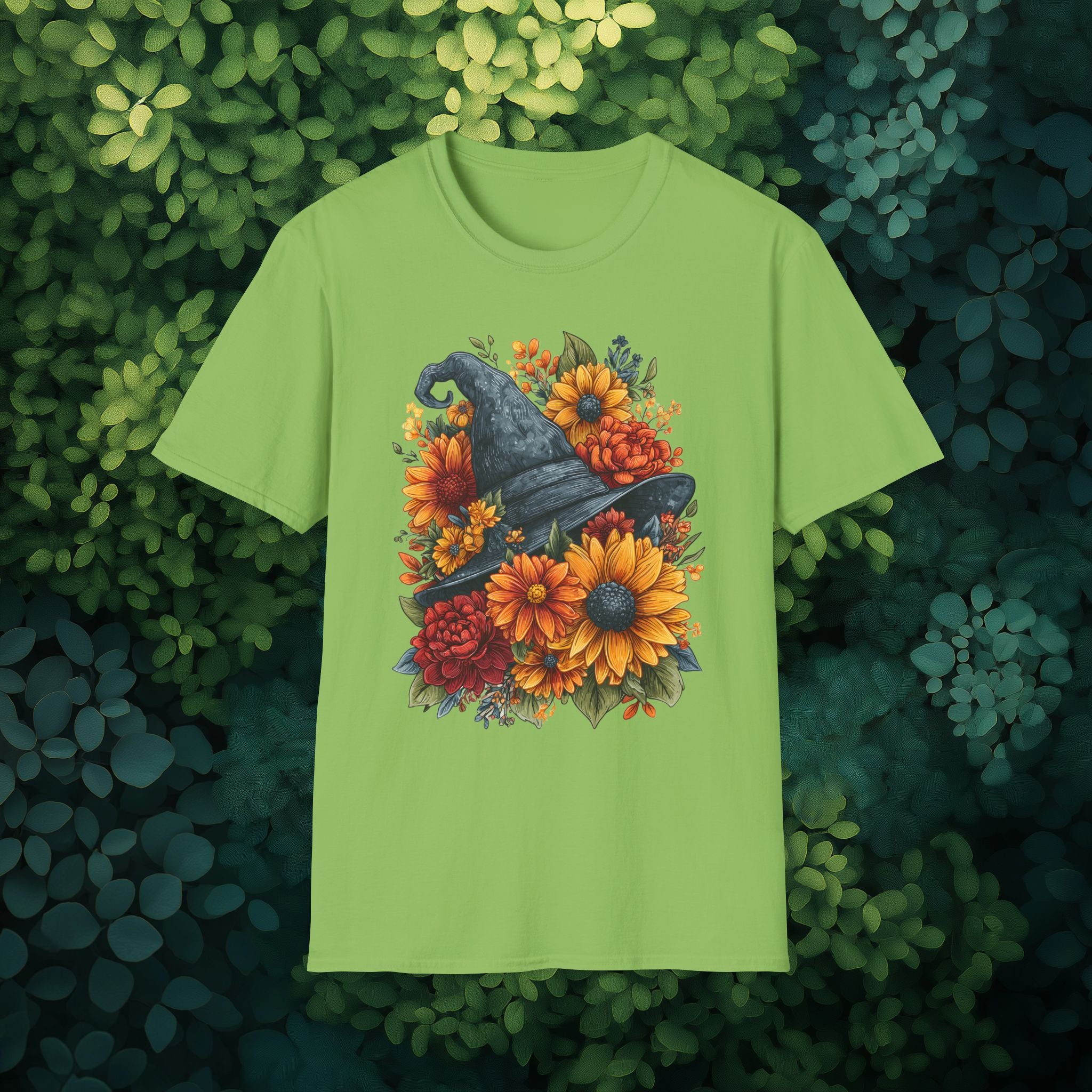 Autumn Floral Witches Hat T-Shirt
