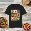 Garden Vegetable Postage Stamp Collage T-Shirt for Gardeners