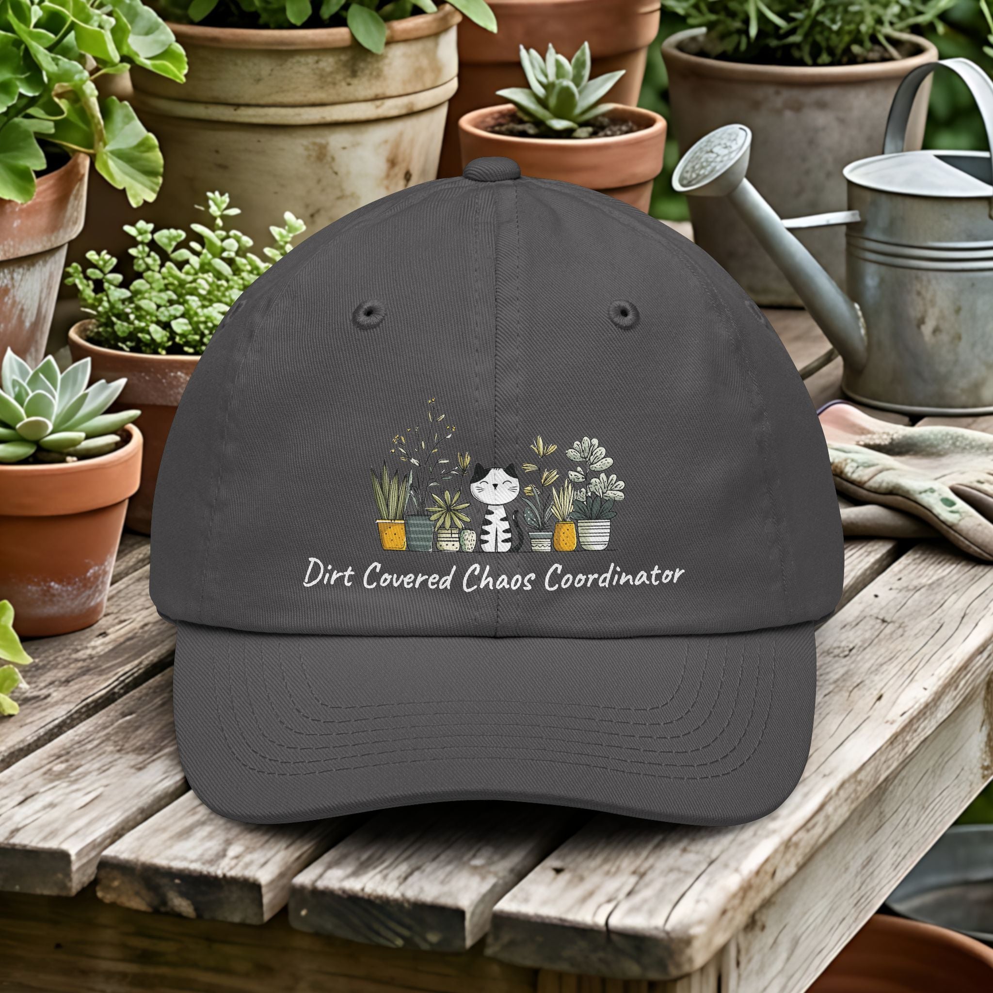 Cat Lover Dirt Covered Chaos Coordinator Dad Hat