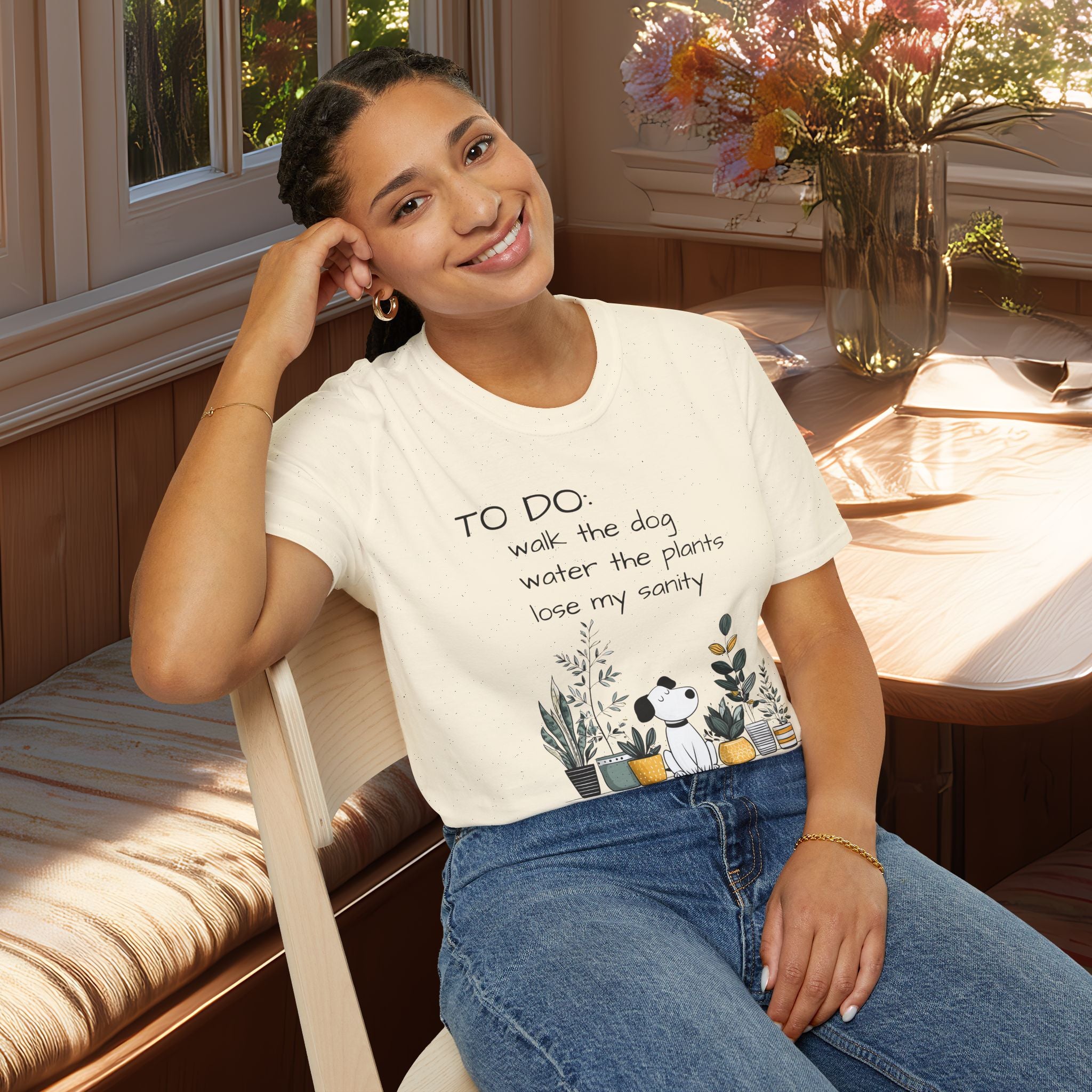 TO DO List T-Shirt – Funny Dog and Plant Life Graphic