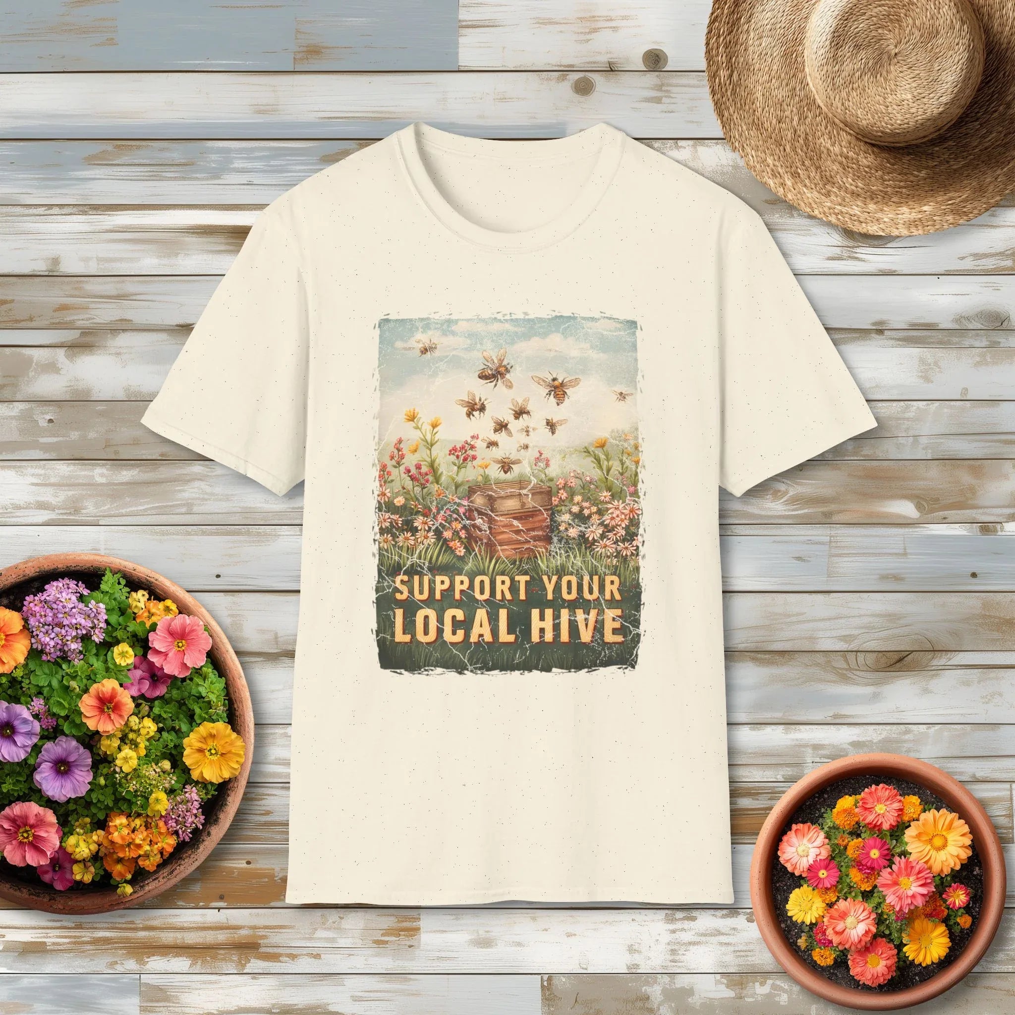 Vintage Support Your Local Hive Bee T-Shirt