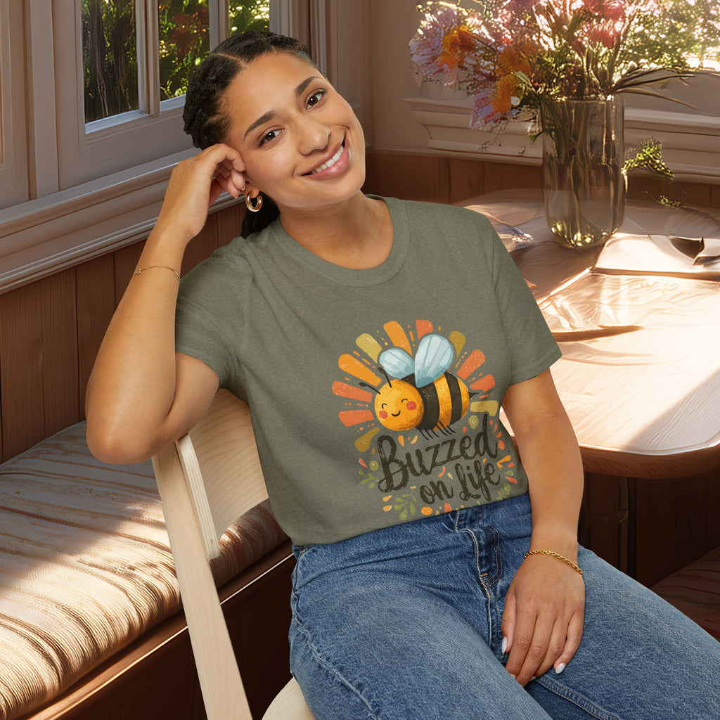 Buzzed on Life Sweet Bee T-shirt for Nature Lovers