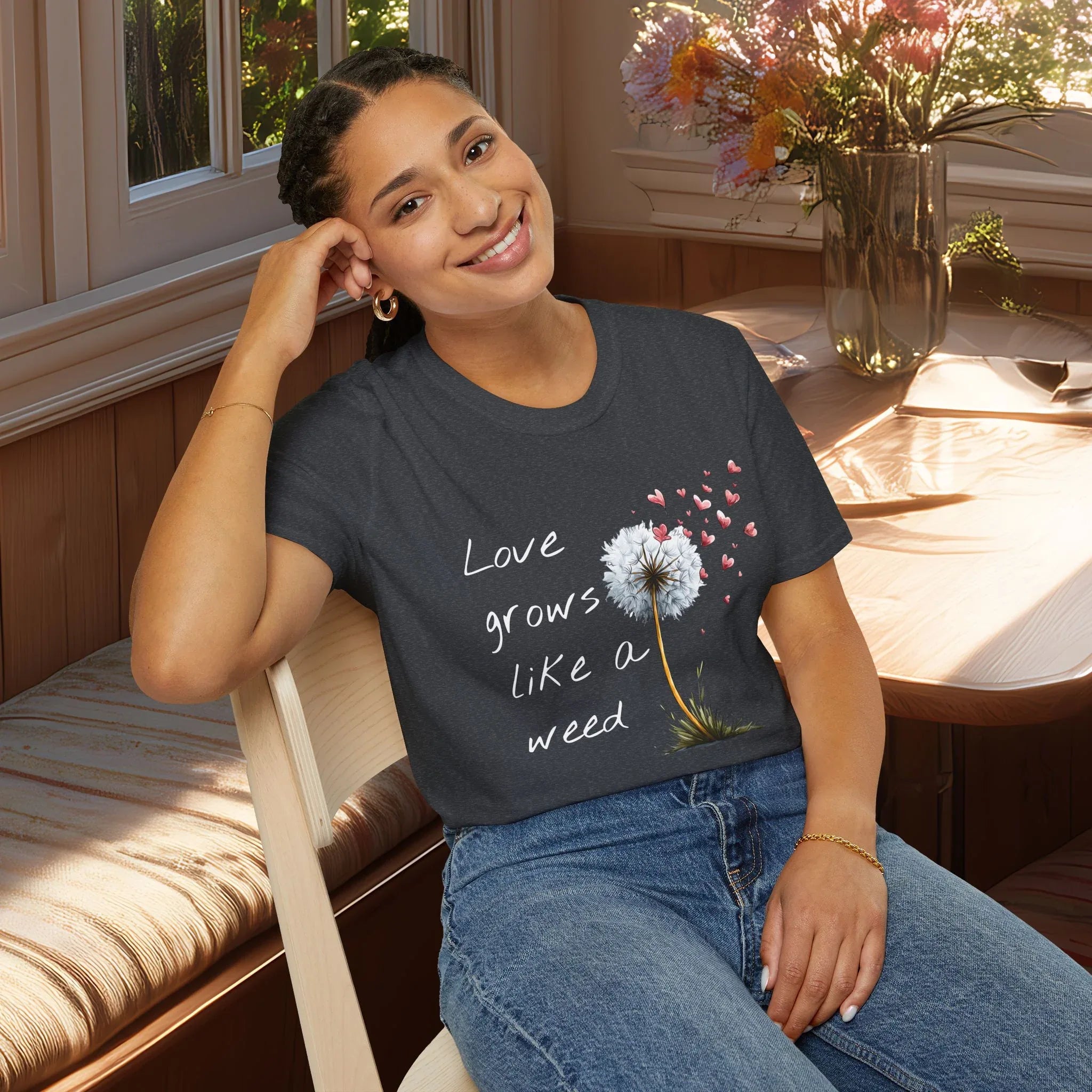 Love Grows Like a Weed Dandelion T-Shirt