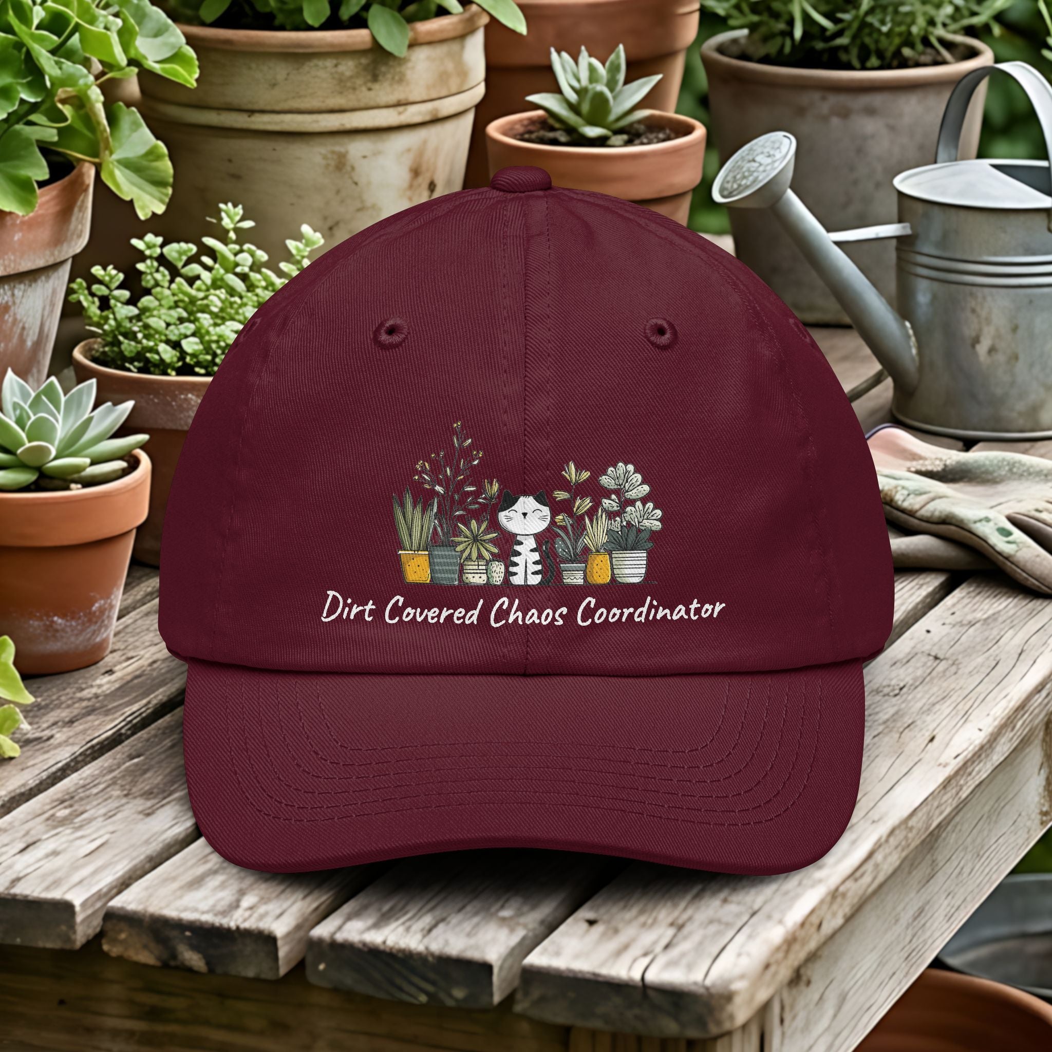 Cat Lover Dirt Covered Chaos Coordinator Dad Hat
