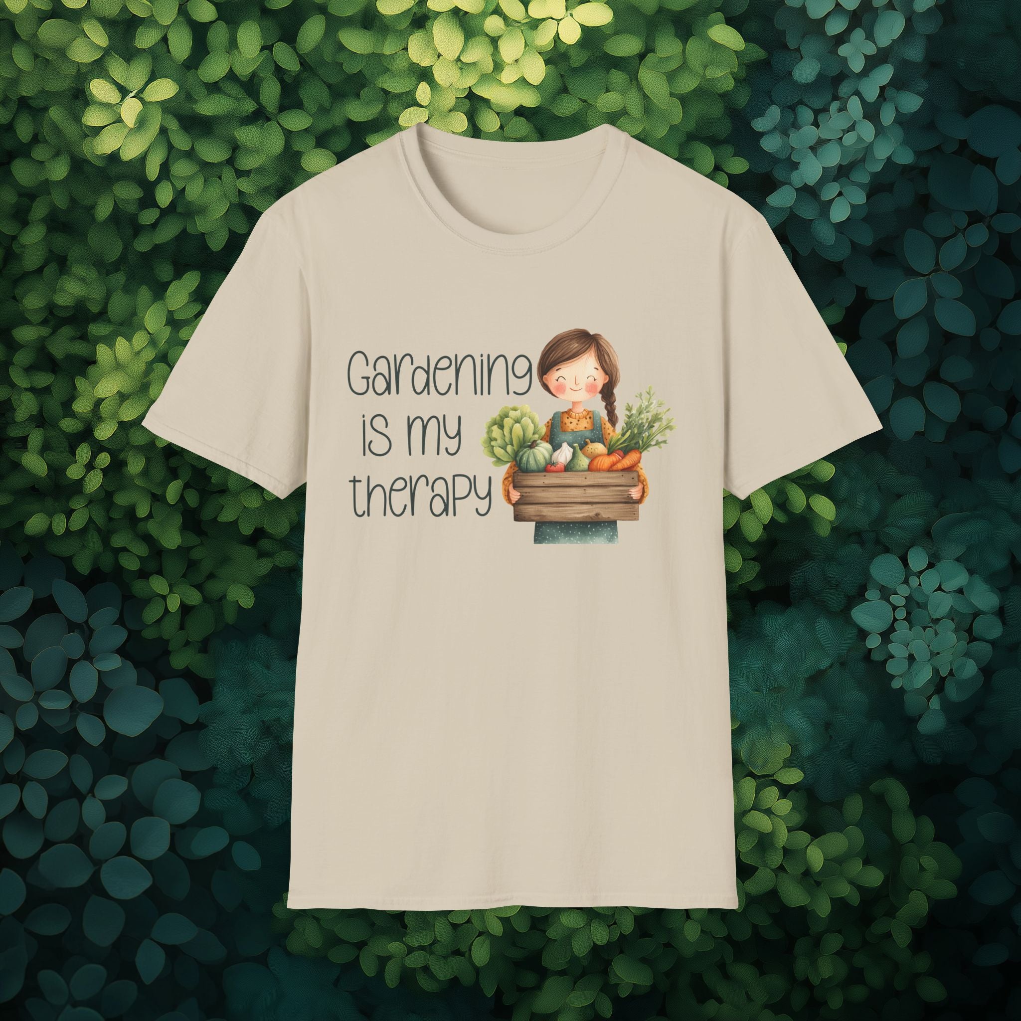Gardening is My Therapy, Cartoon Gardener T-Shirt