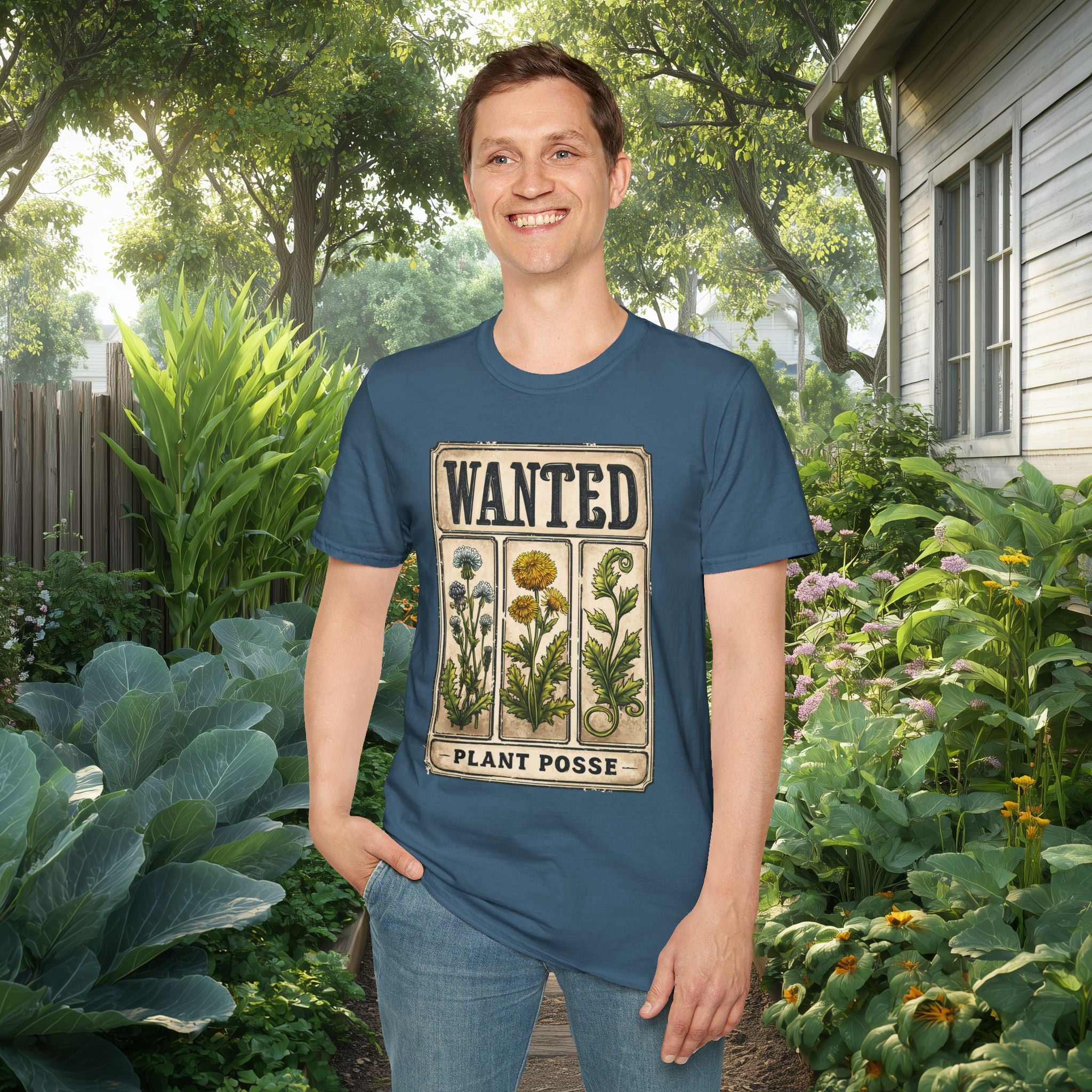 Wanted Poster Weed Plant Posse T-Shirt – Punny Garden Humor