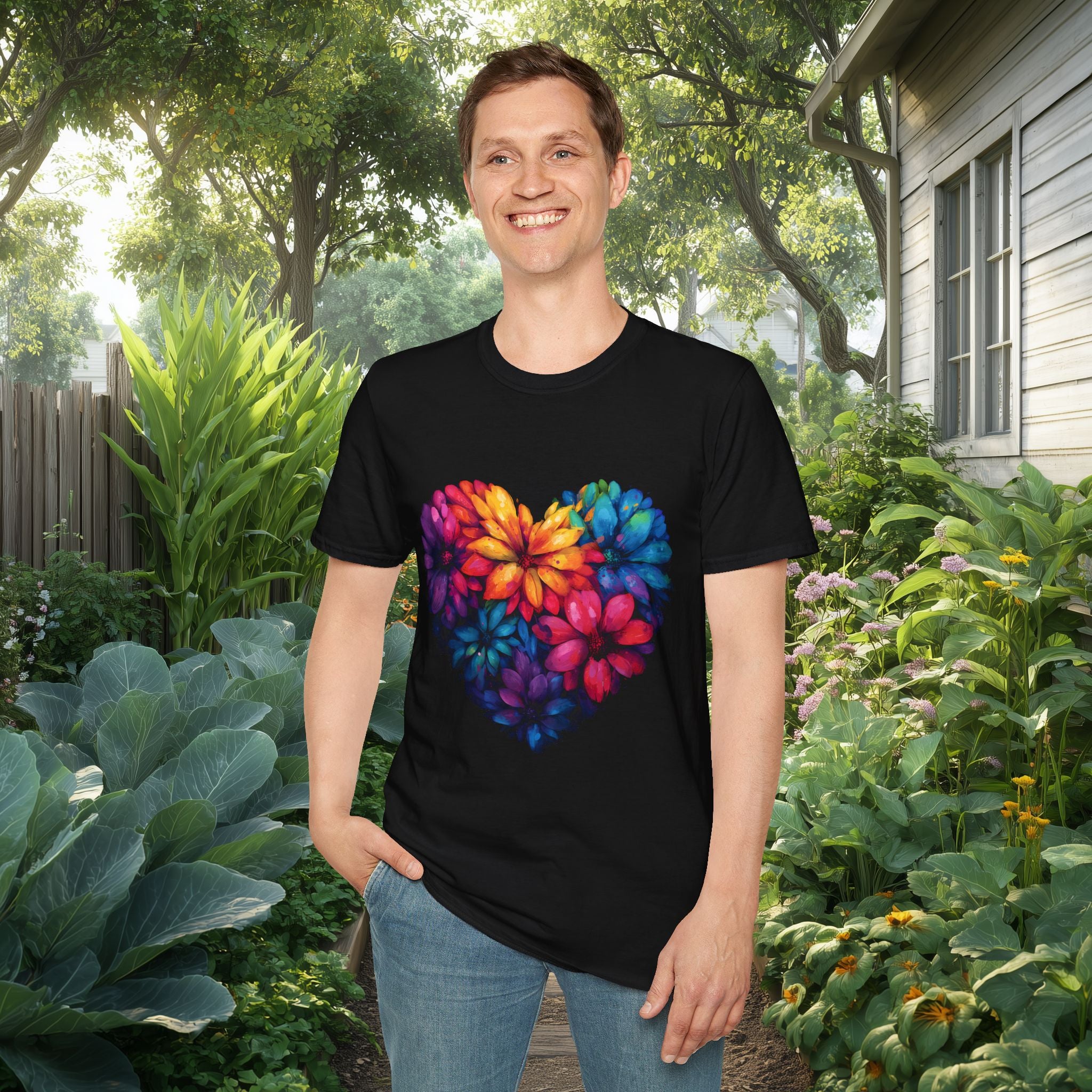 Psychedelic Floral Heart T-Shirt