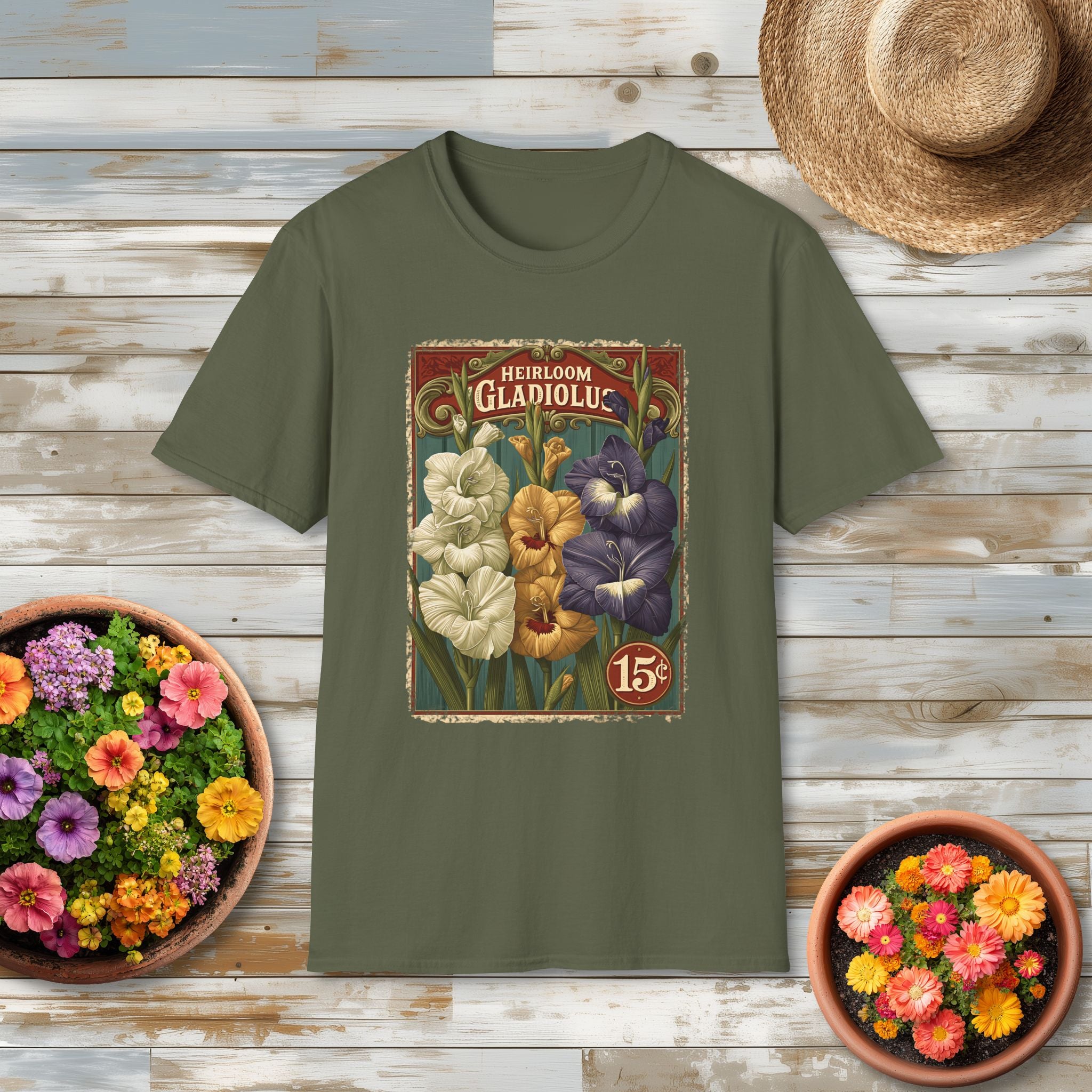 Heirloom Gladiolus Vintage Seed Packet T-Shirt